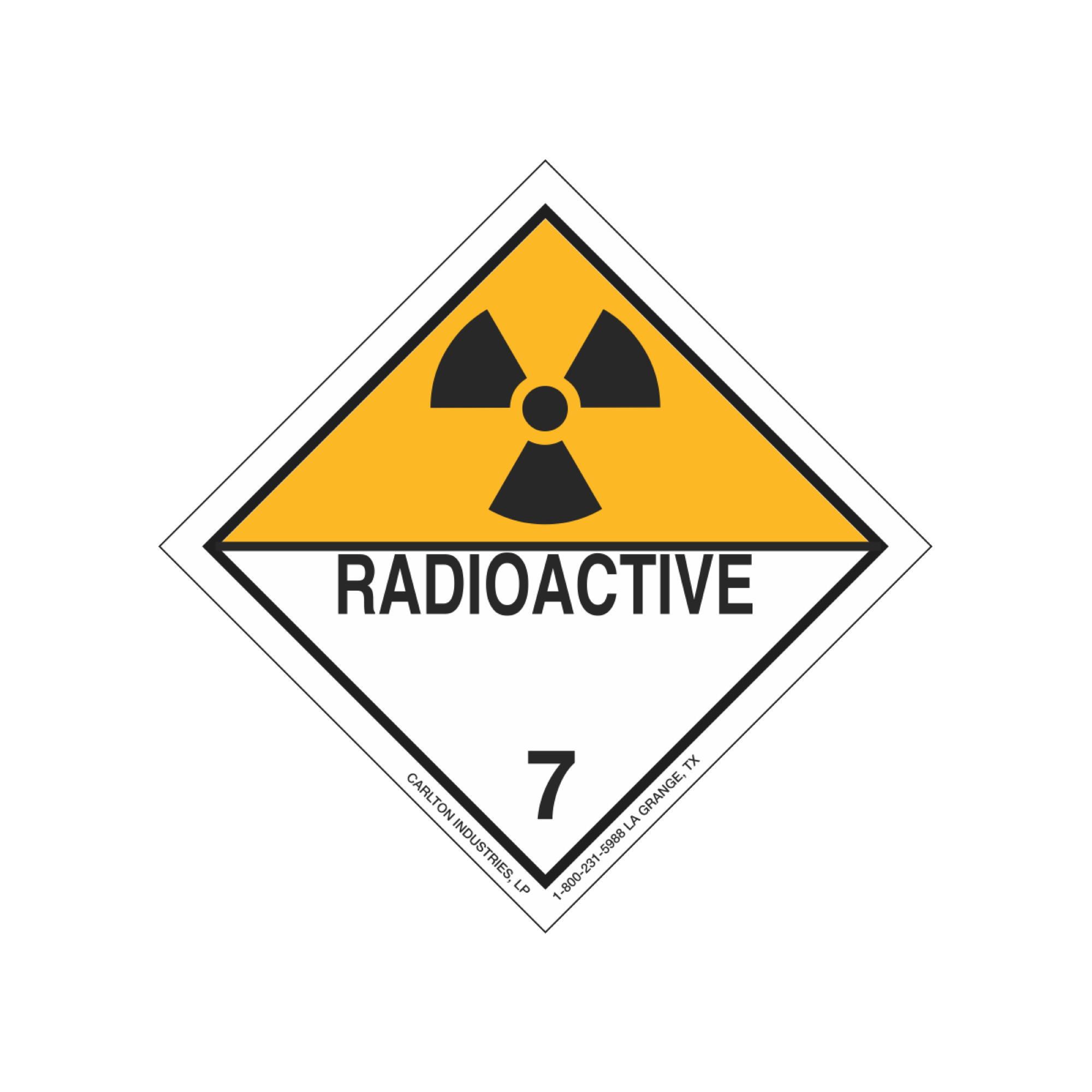 International Wordless Labels Radioactive Material 7