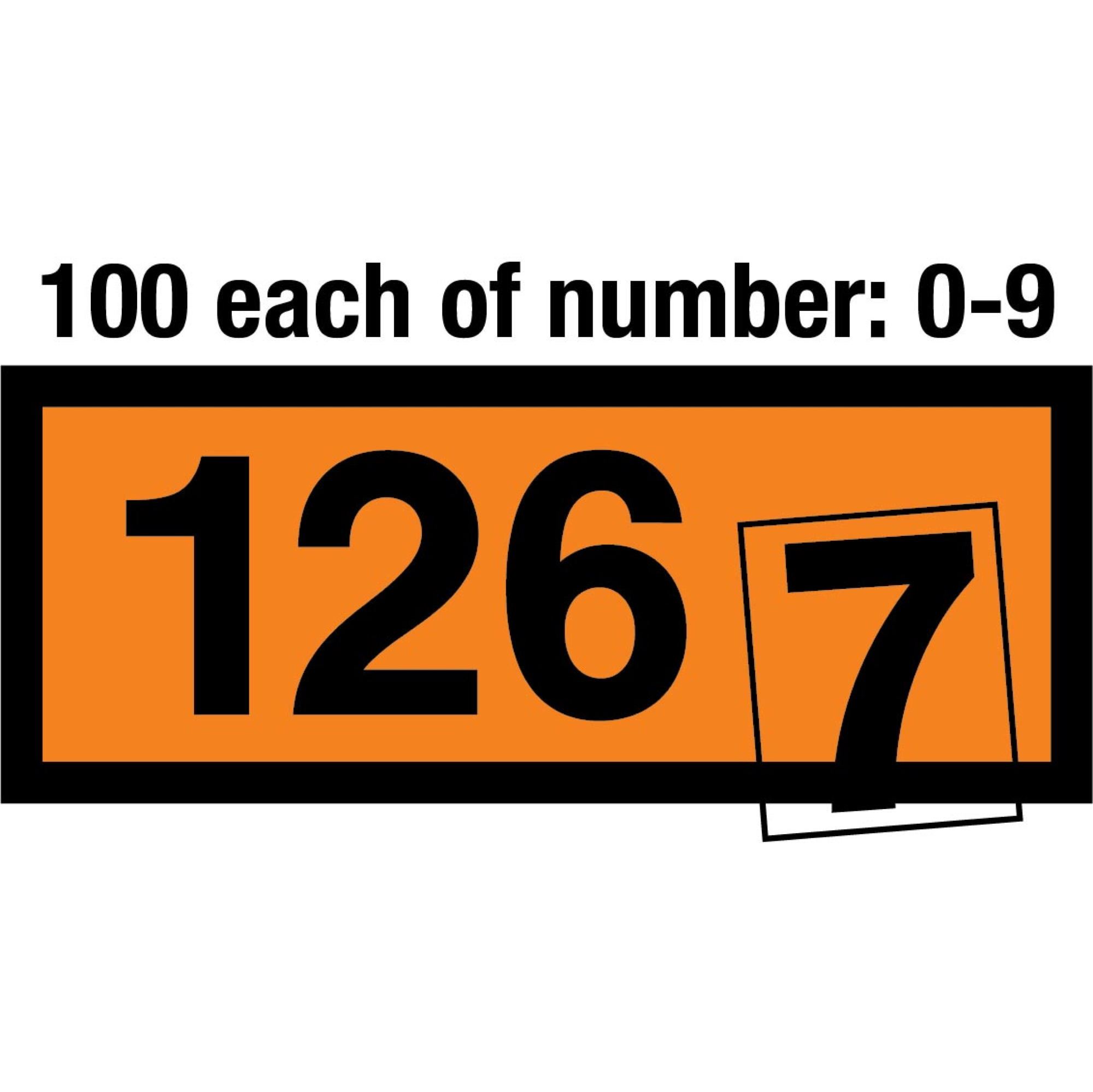 Numbers Kit for Orange Panels 4 Inch ALL Numbers
