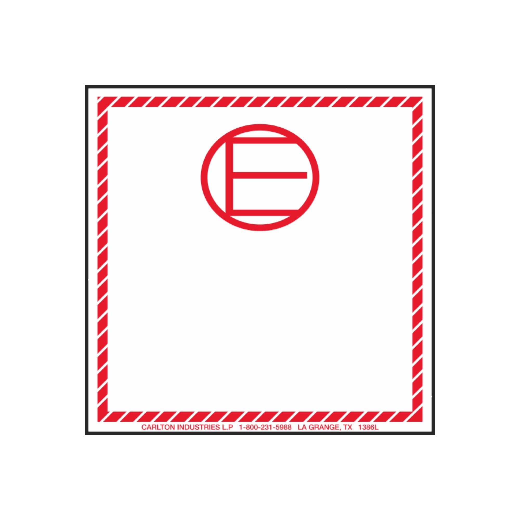 Dangerous Goods in Excepted Quantities 4 x 4 Carlton Industries