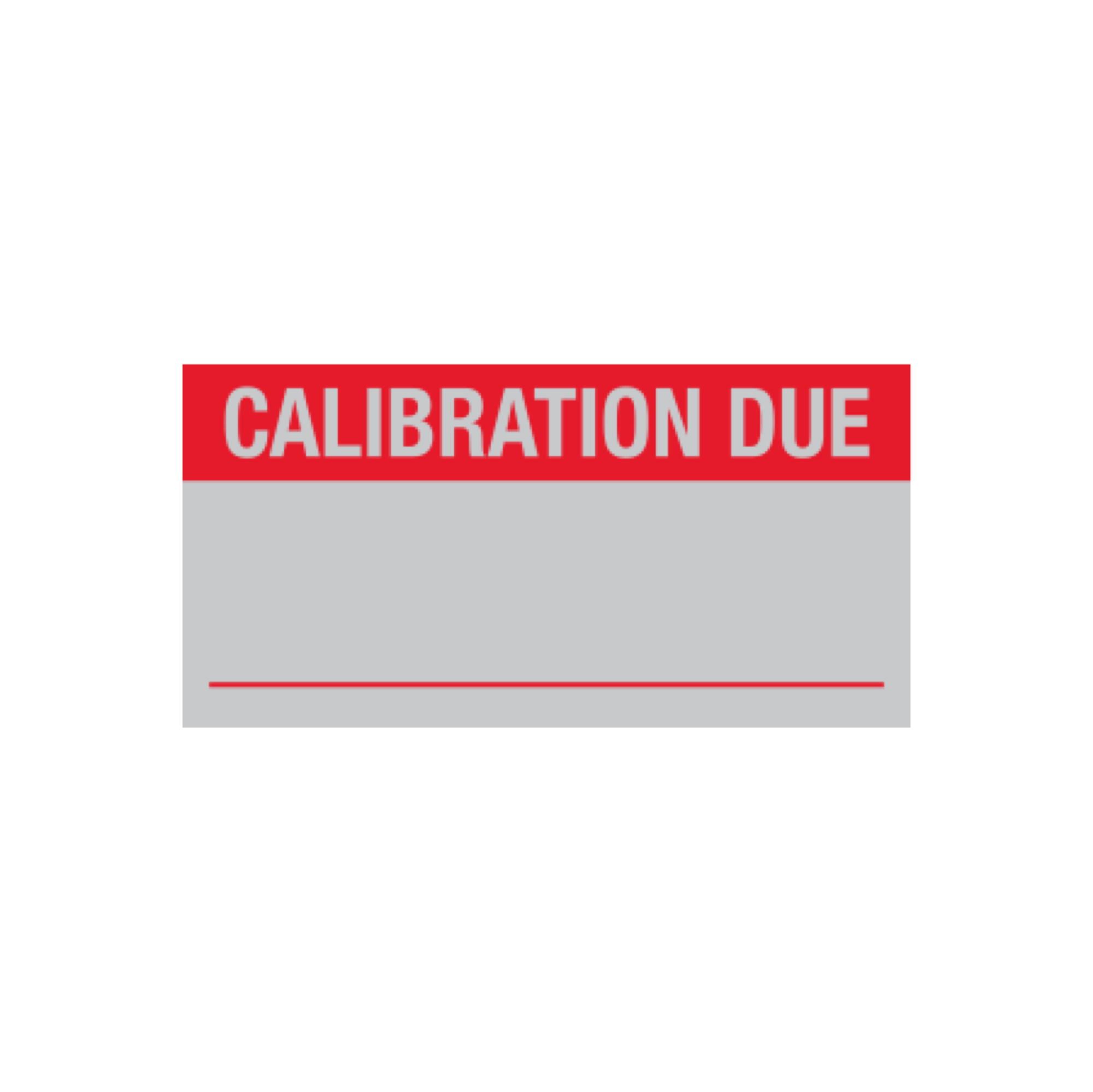 Calibration Decal Calibration Due 1 x 2 Carlton Industries
