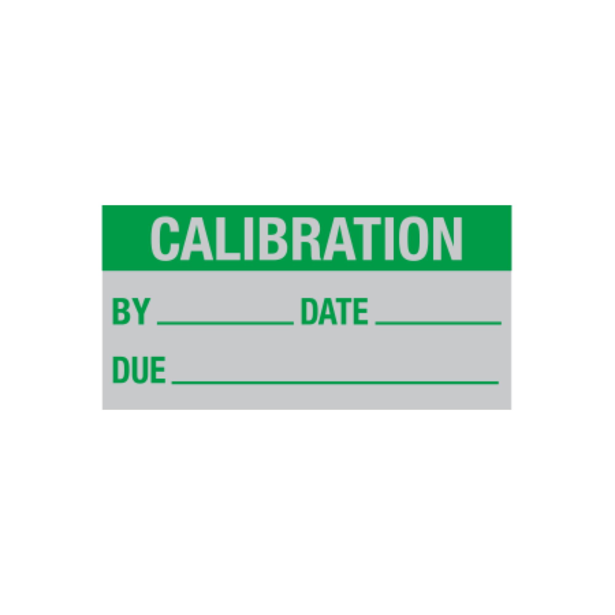 Calibration Decal Calibration By/Date/Due 1 x 2 Carlton Industries