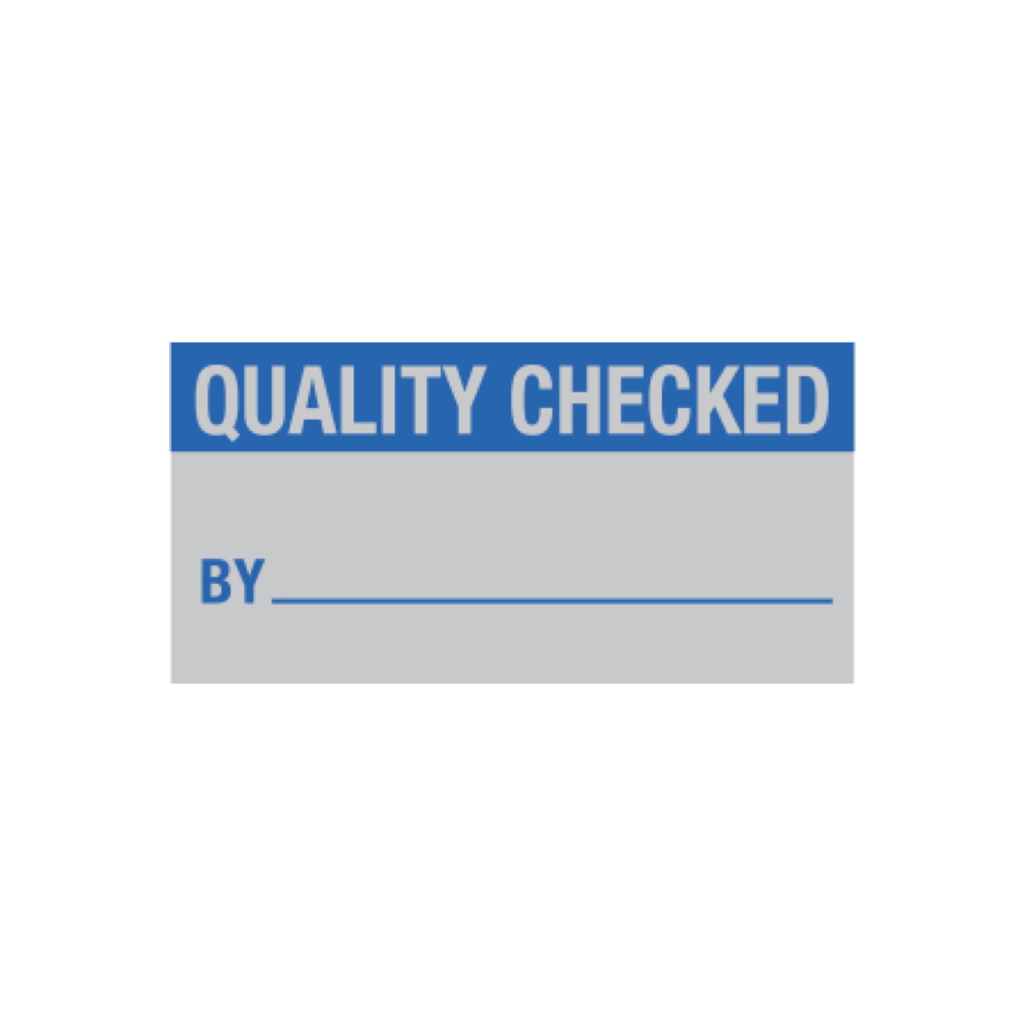 Quality Control Decals Quality Checked By 1 x 2 Carlton Industries