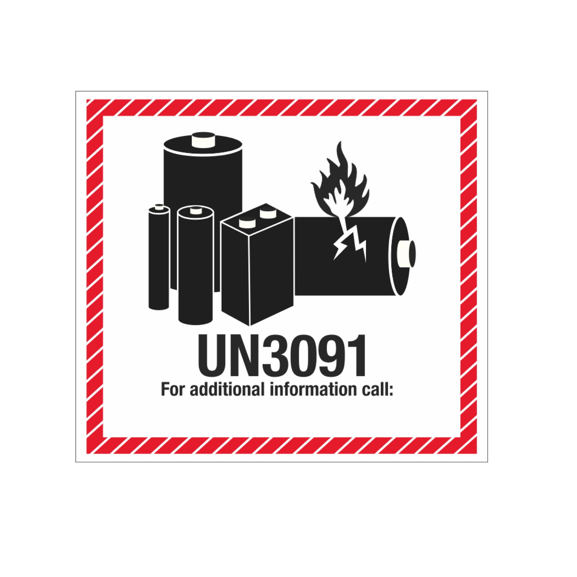 Lithium Battery Shipping Labels UN3091 Lithium Battery Marking Label