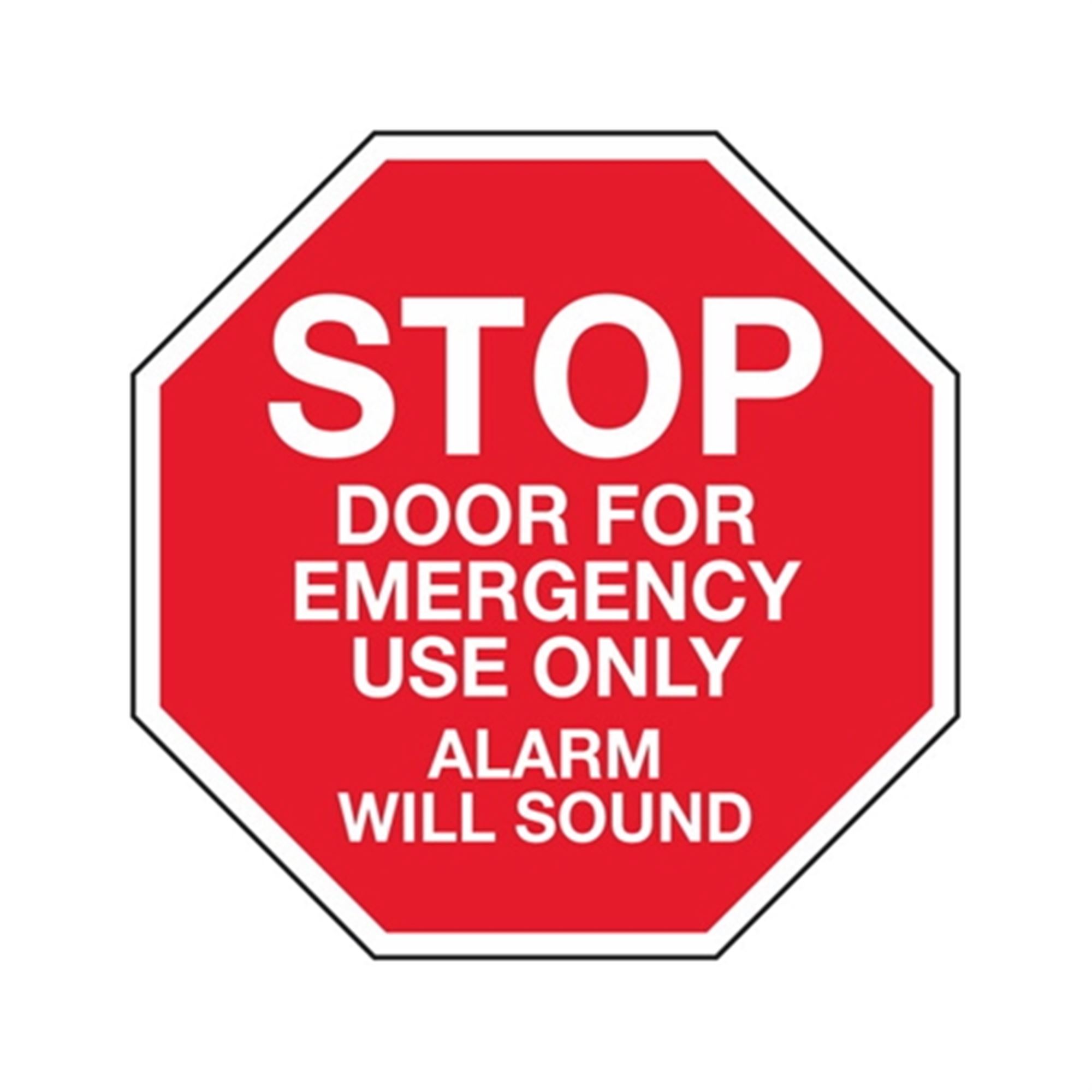 Door For Emergency Use Only Alarm Will Sound 6 x 6 Carlton Industries