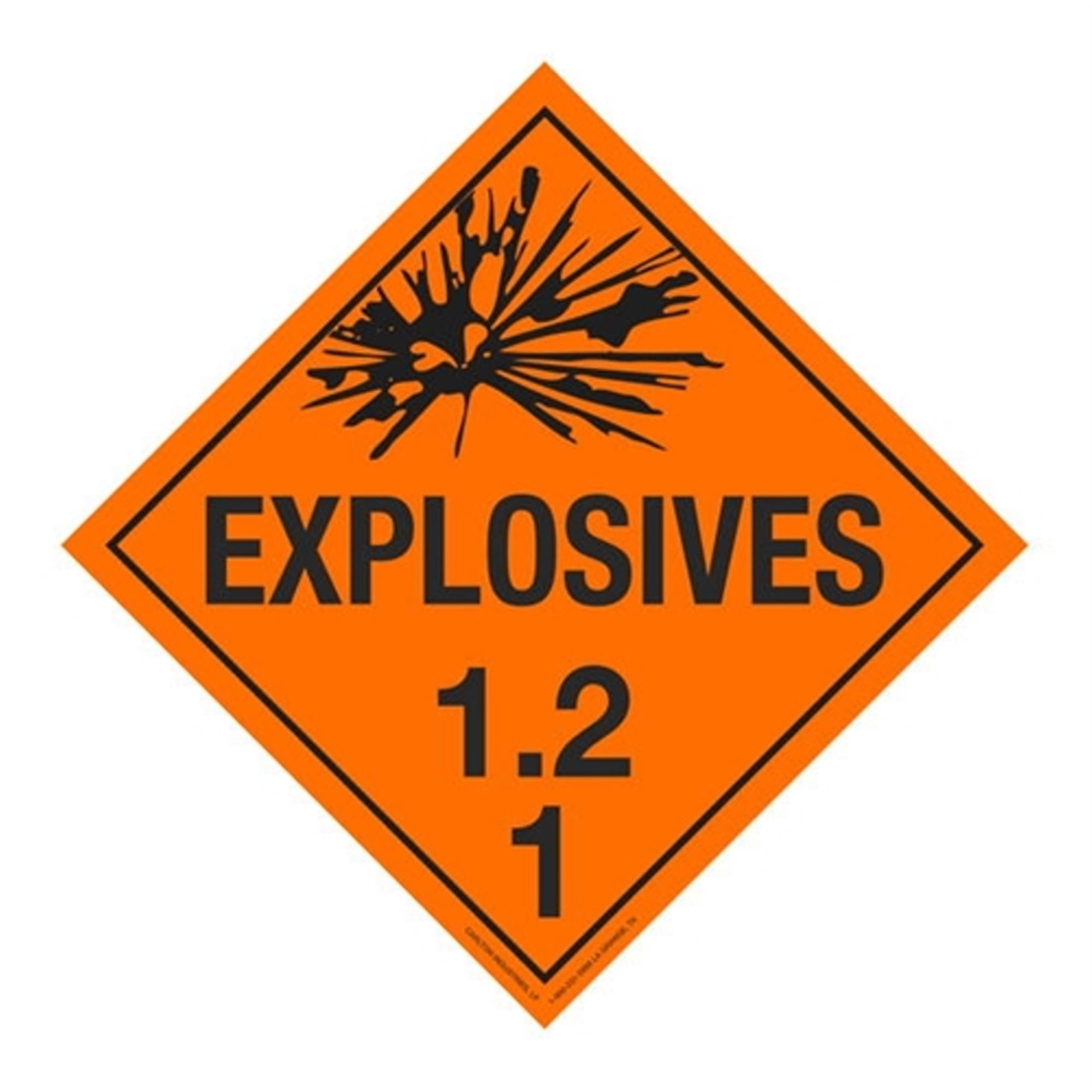 Class 1 Explosives 1.2L Placard Carlton Industries