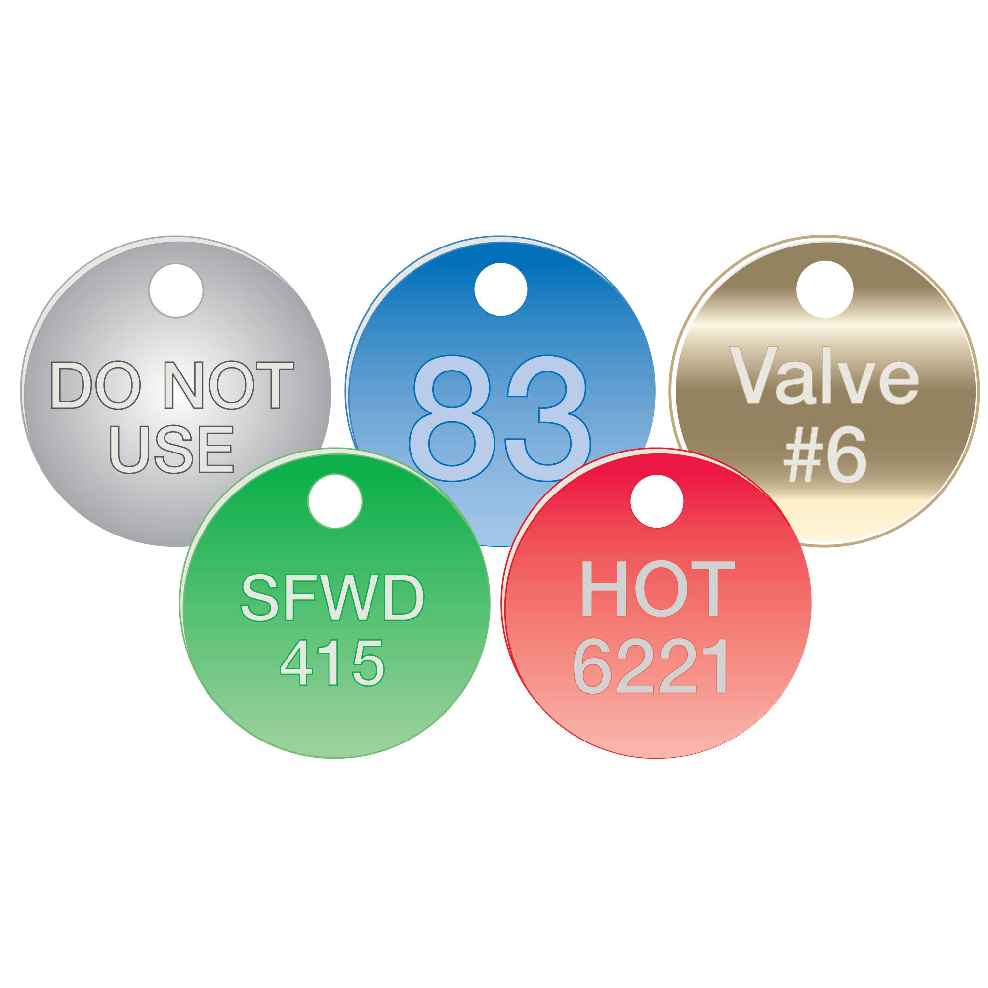 Custom Engraved Colored Valve Tags 2 Inch Carlton Industries
