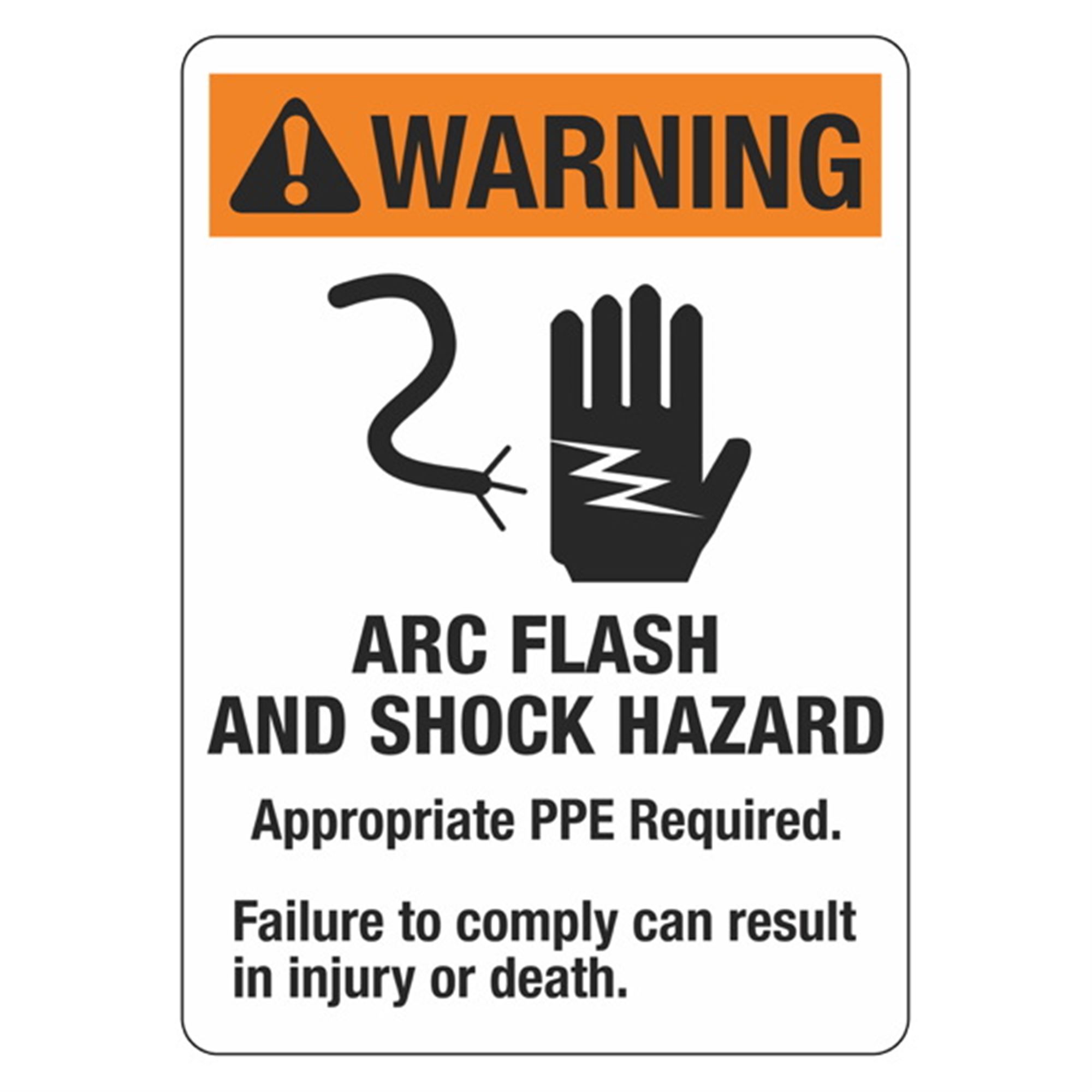 Arc Flash Signs Warning Arc Flash And Shock Hazard Vertical each 10