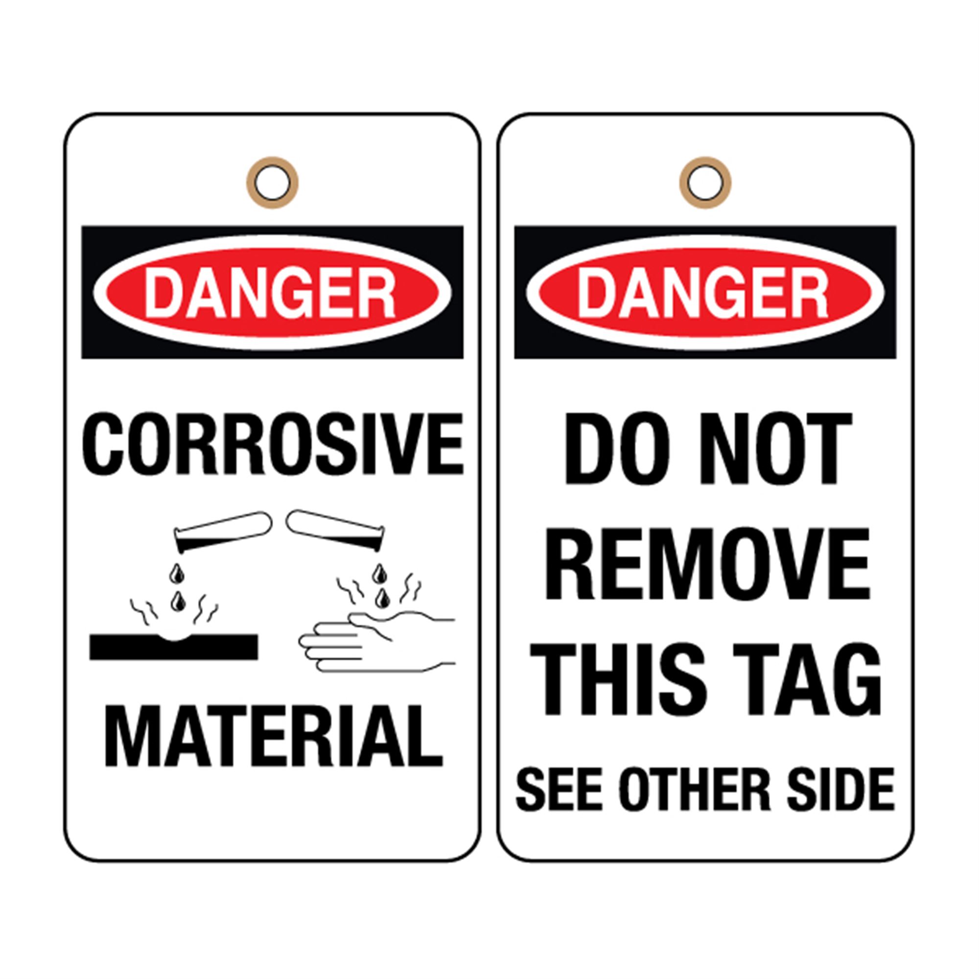 Danger Corrosive Material (graphic) Tag Carlton Industries