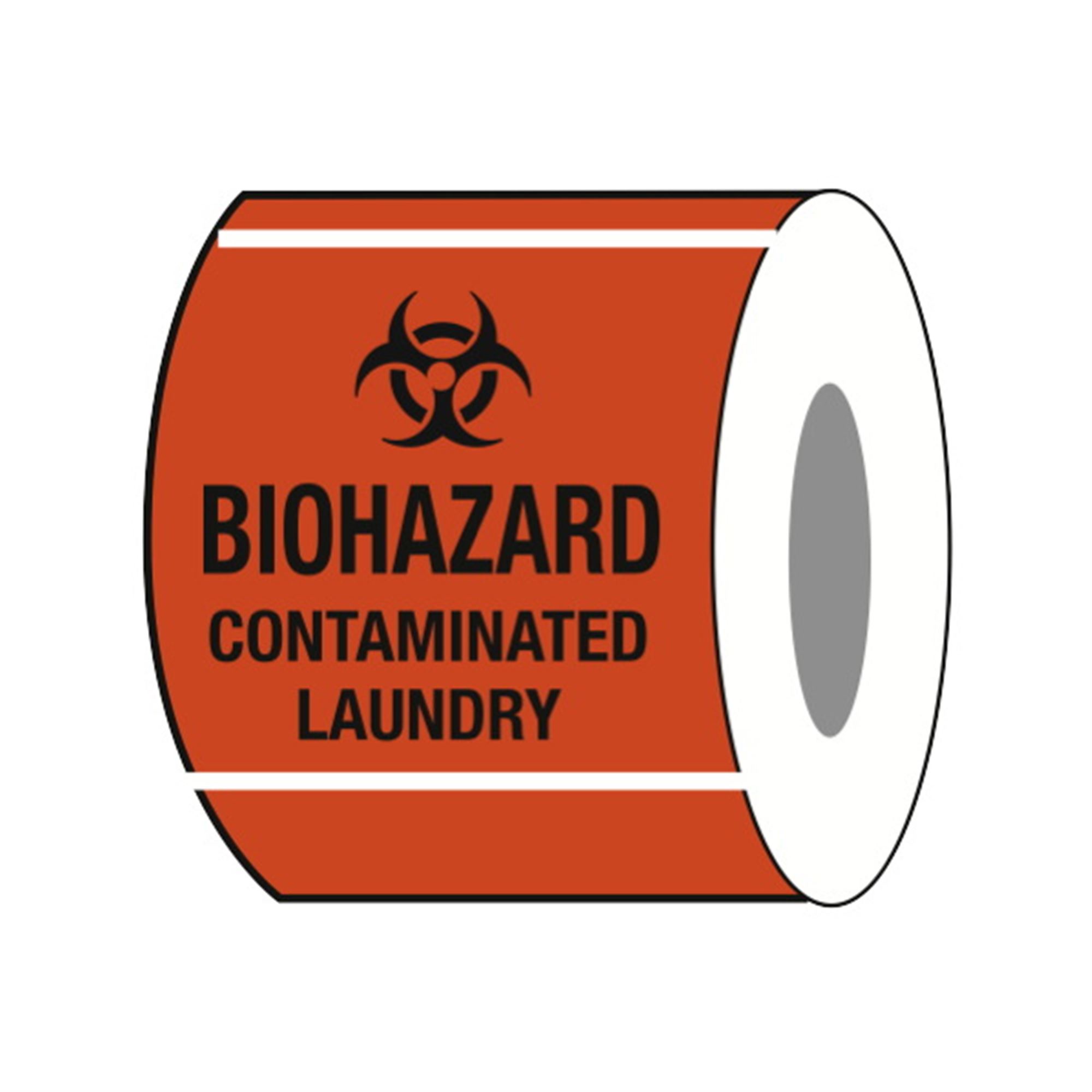 Paper labels biohazard contaminated laundry 4 x 4