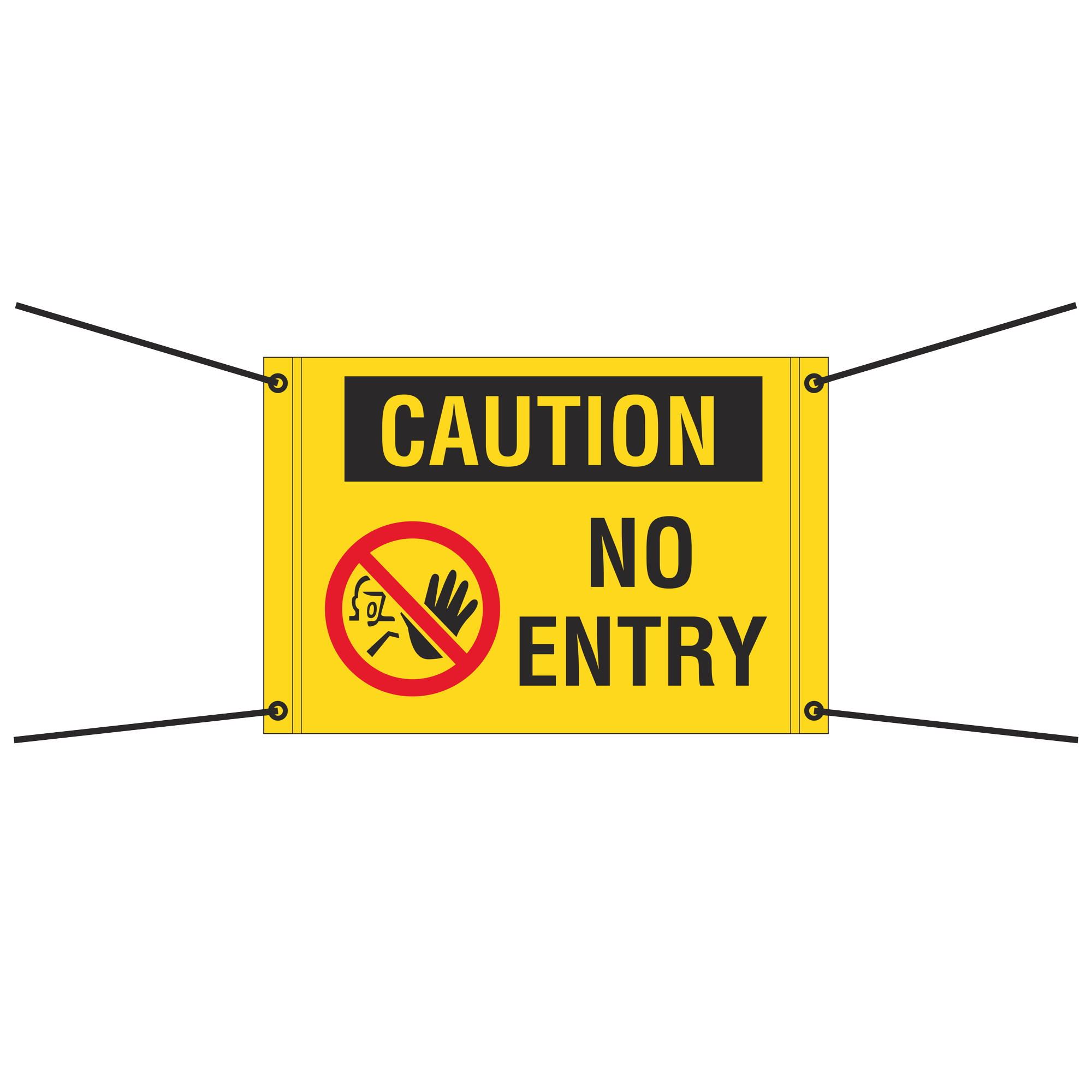 Bungee Barrier Sign Caution No Entry 30x20 Carlton Industries