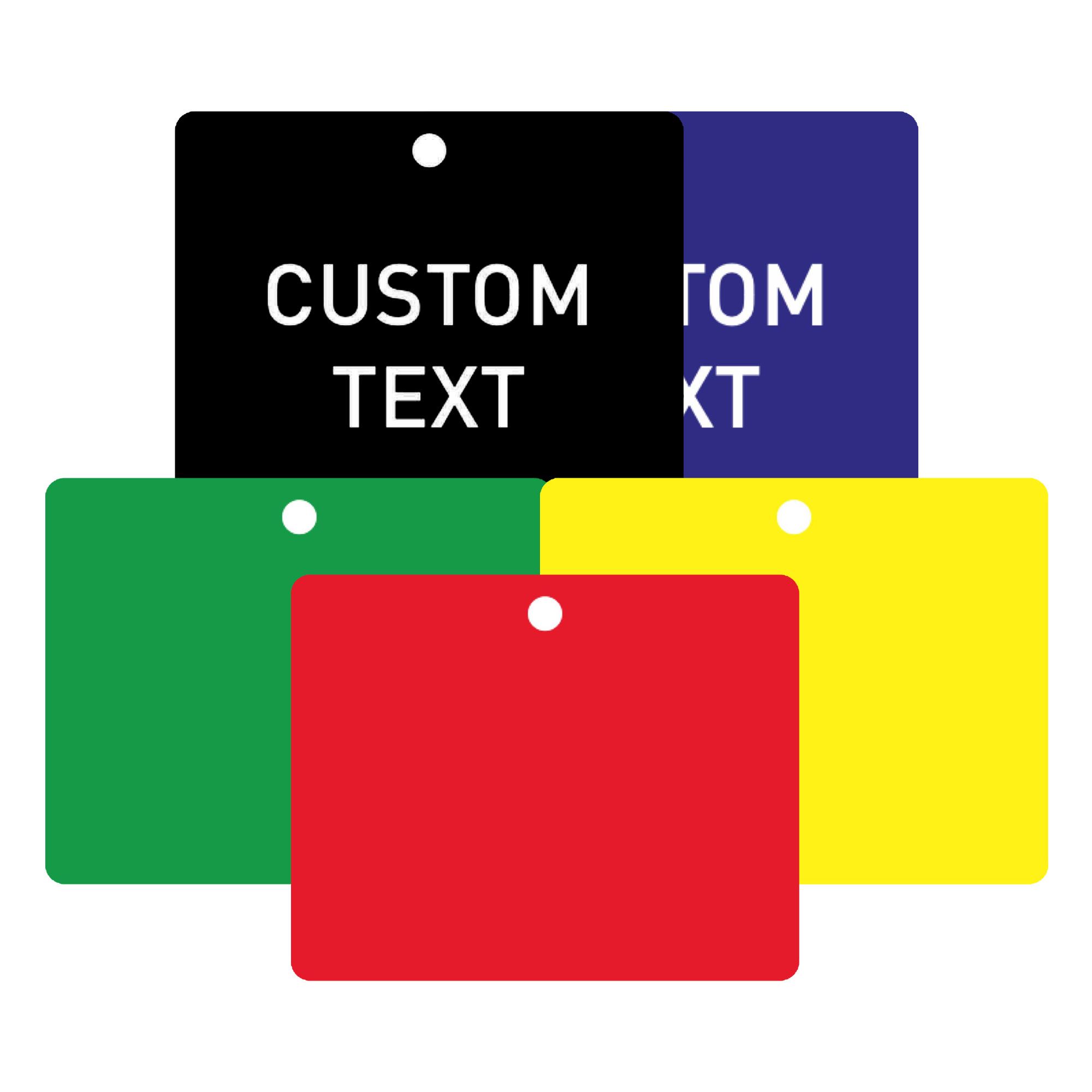 Custom Engraved or Blank Plastic Valve Tags 3x5" Rectangle Carlton