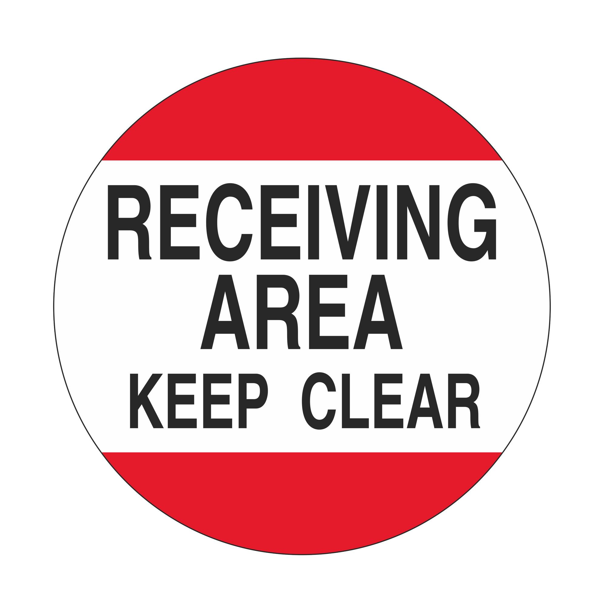 AntiSlip Floor Decal Receiving Area Keep Clear 18" Dia. Carlton