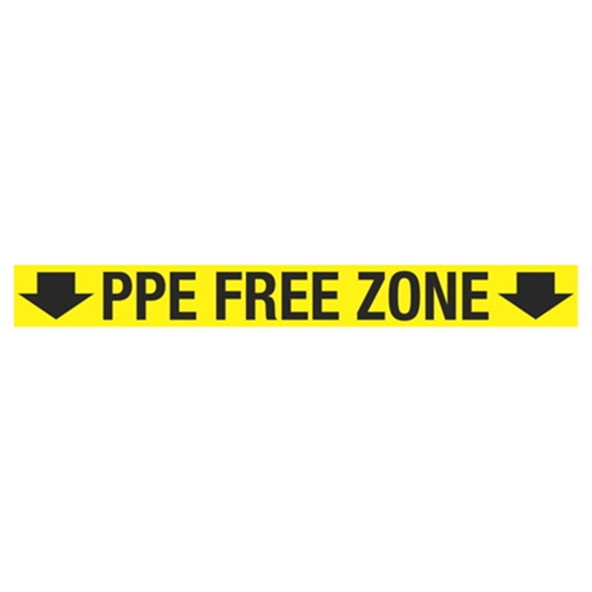 AntiSlip Floor Decals PPE Free Zone 4 x 36 Carlton Industries