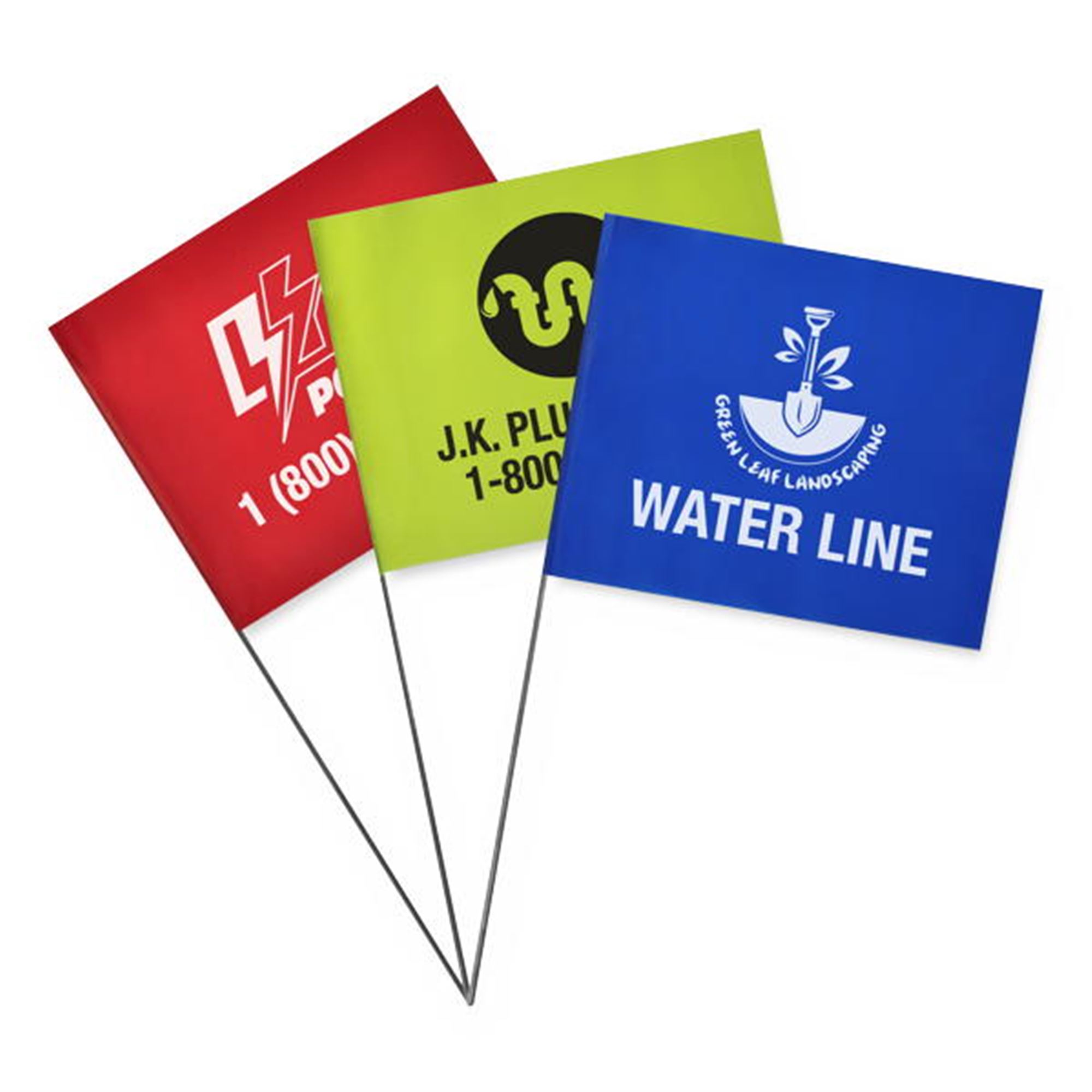 4" x 5" Custom Locating Flag w/30" Wire Staff Pk/100 Carlton Industries