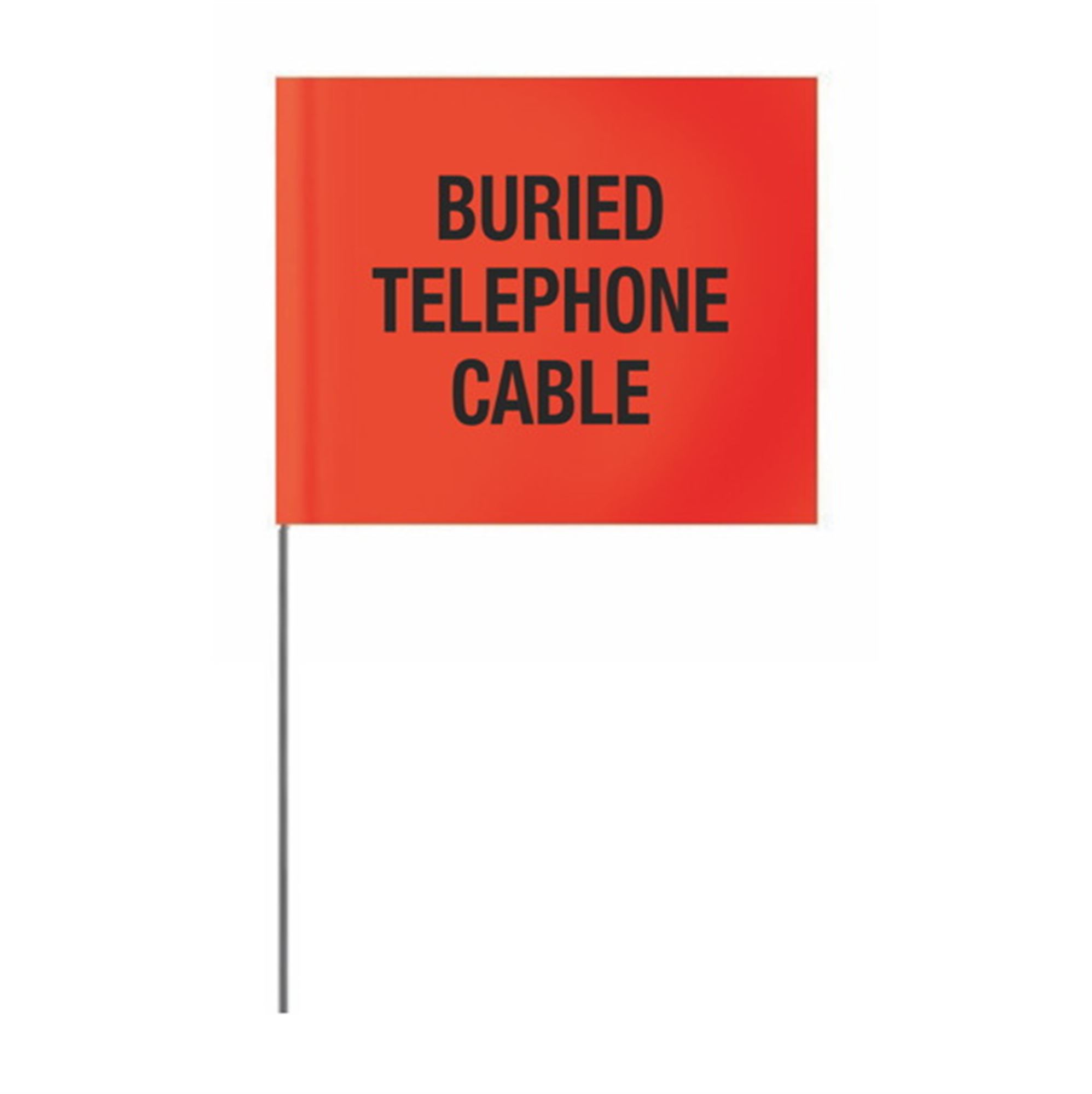 Printed Stock Flags Buried Telephone Cable Orange 4 x 5