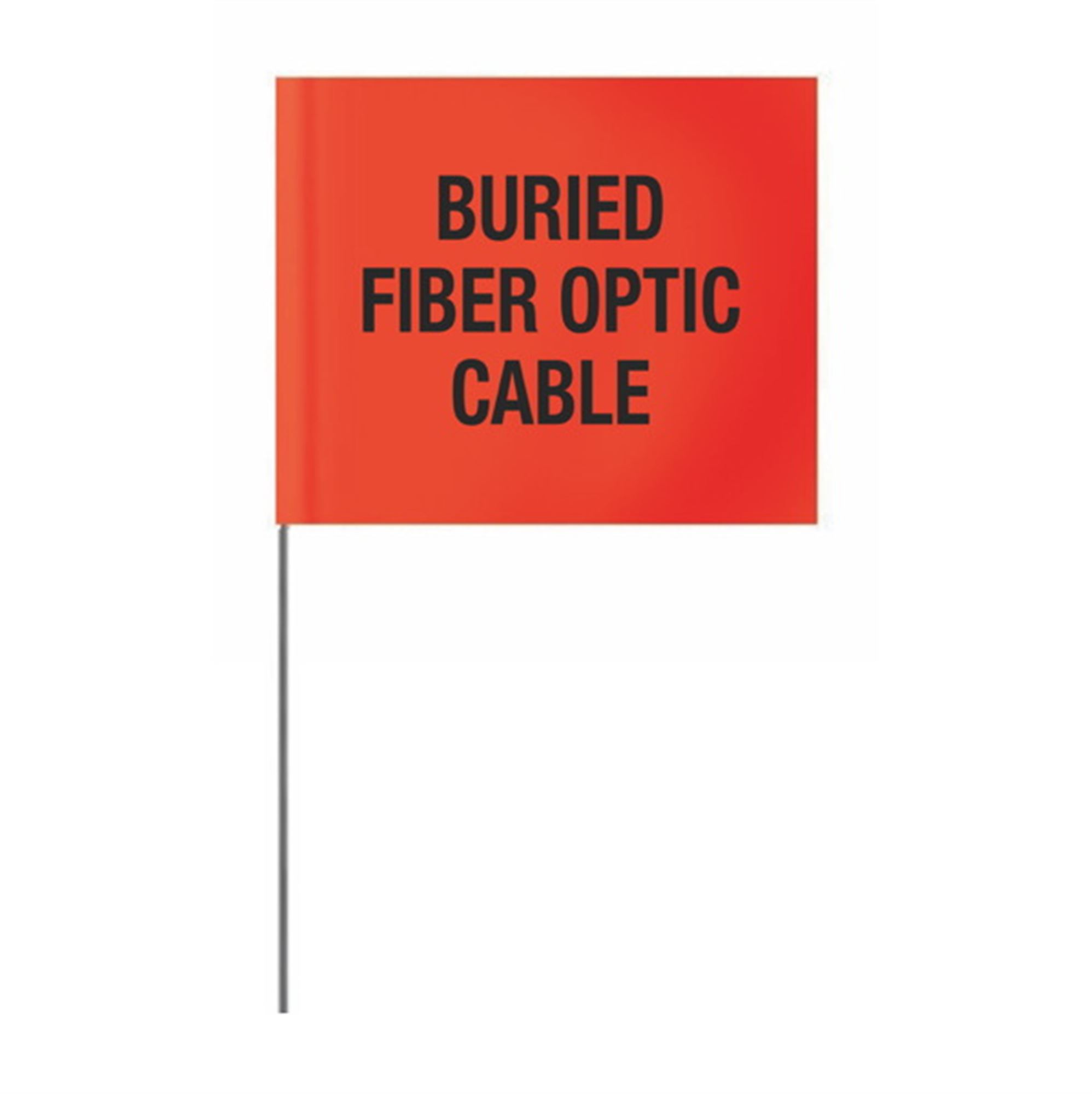 Printed Stock Flags Buried Fiber Optic Cable Orange 4 x 5