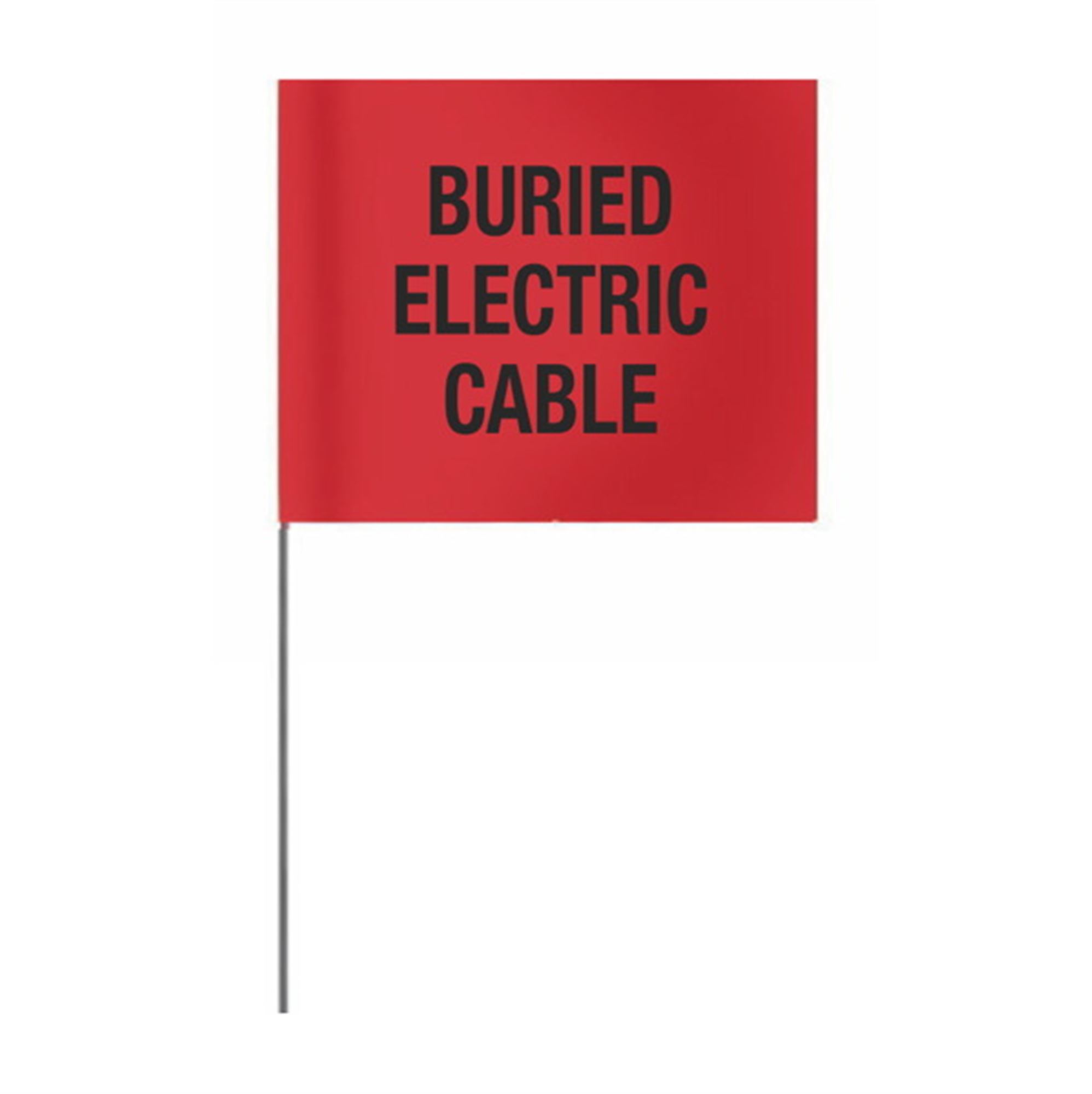 Printed Stock Flags Buried Electric Cable Red 4 x 5