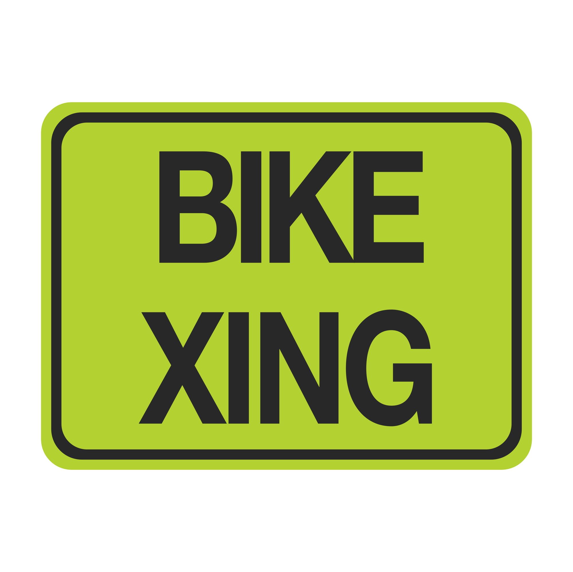 Bike Xing Sign 18" x 24" Carlton Industries