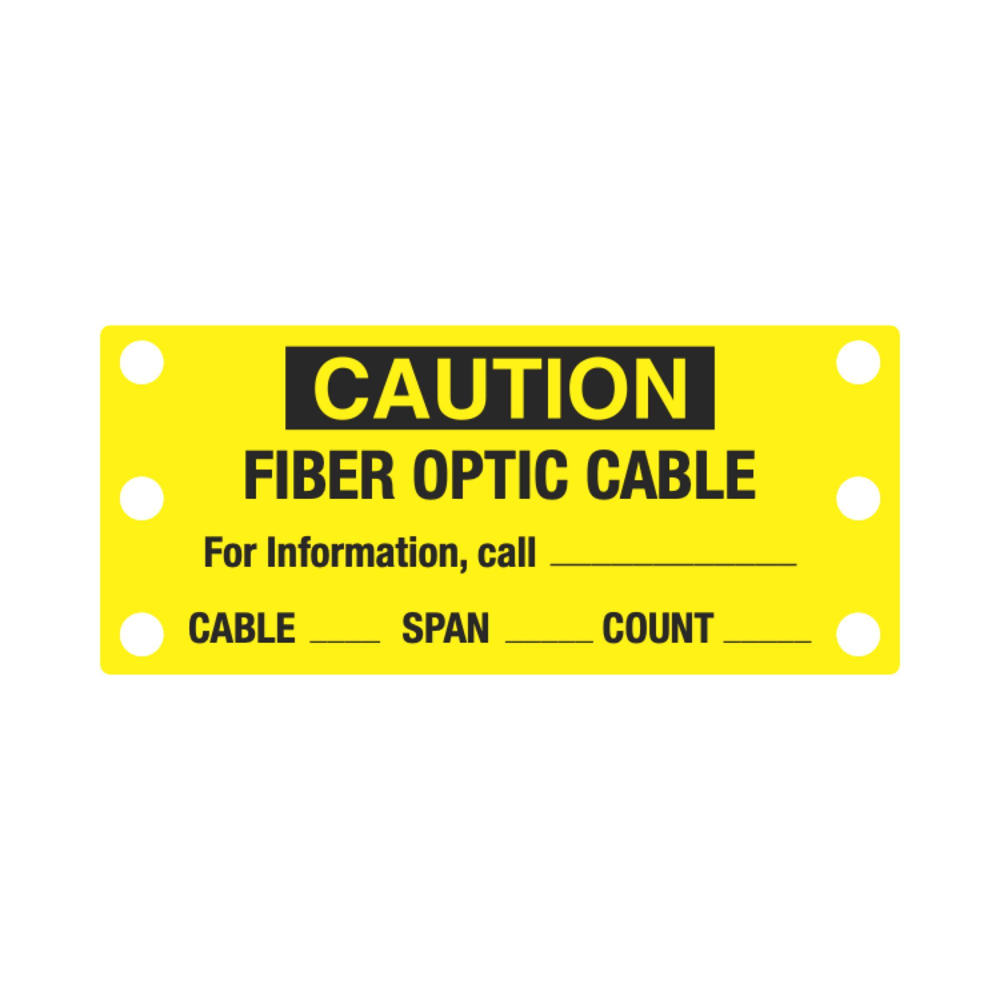SelfLocking Fiber Optic Cable Markers Caution Fiber Optic Cable w