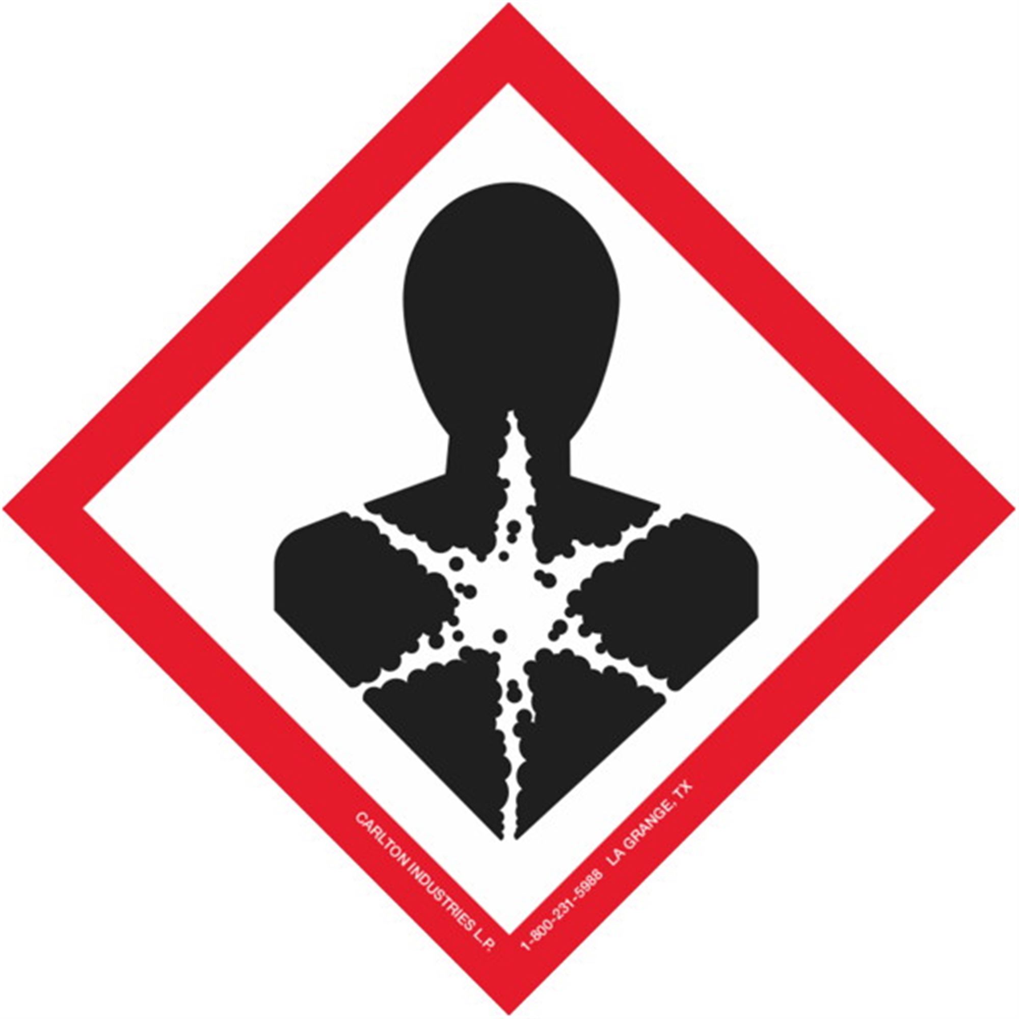 Globally Harmonized 3/4" Labels GHS Health Hazard Carlton Industries