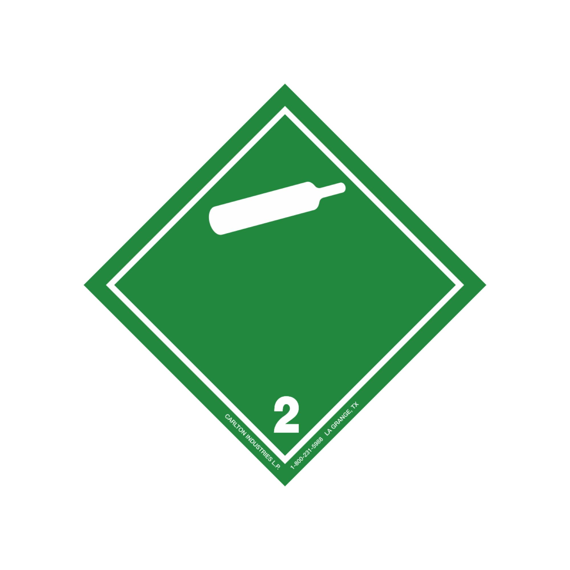 GHS Class 2 NonFlammable Gas Label Transport Pictogram 4 Inch