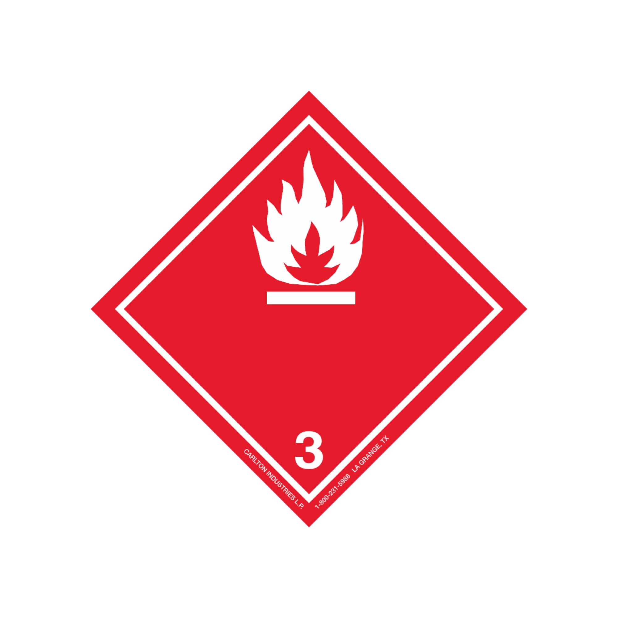 GHS Class 3 Flammable Liquid Label Transport Pictogram 4 Inch