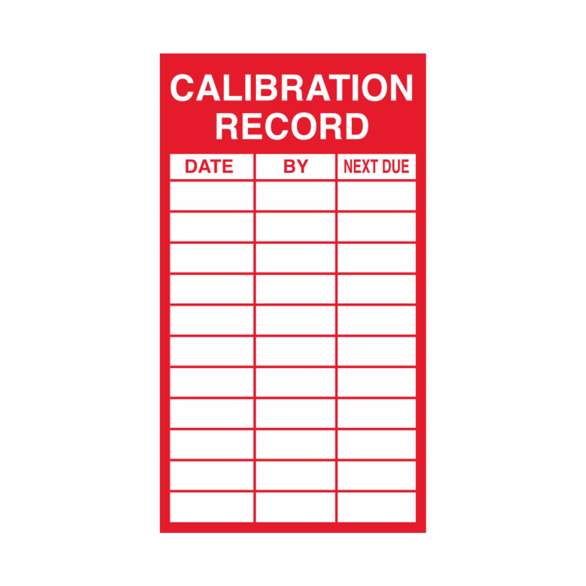 Calibration Record 2 1/2 x 4 1/2 Carlton Industries