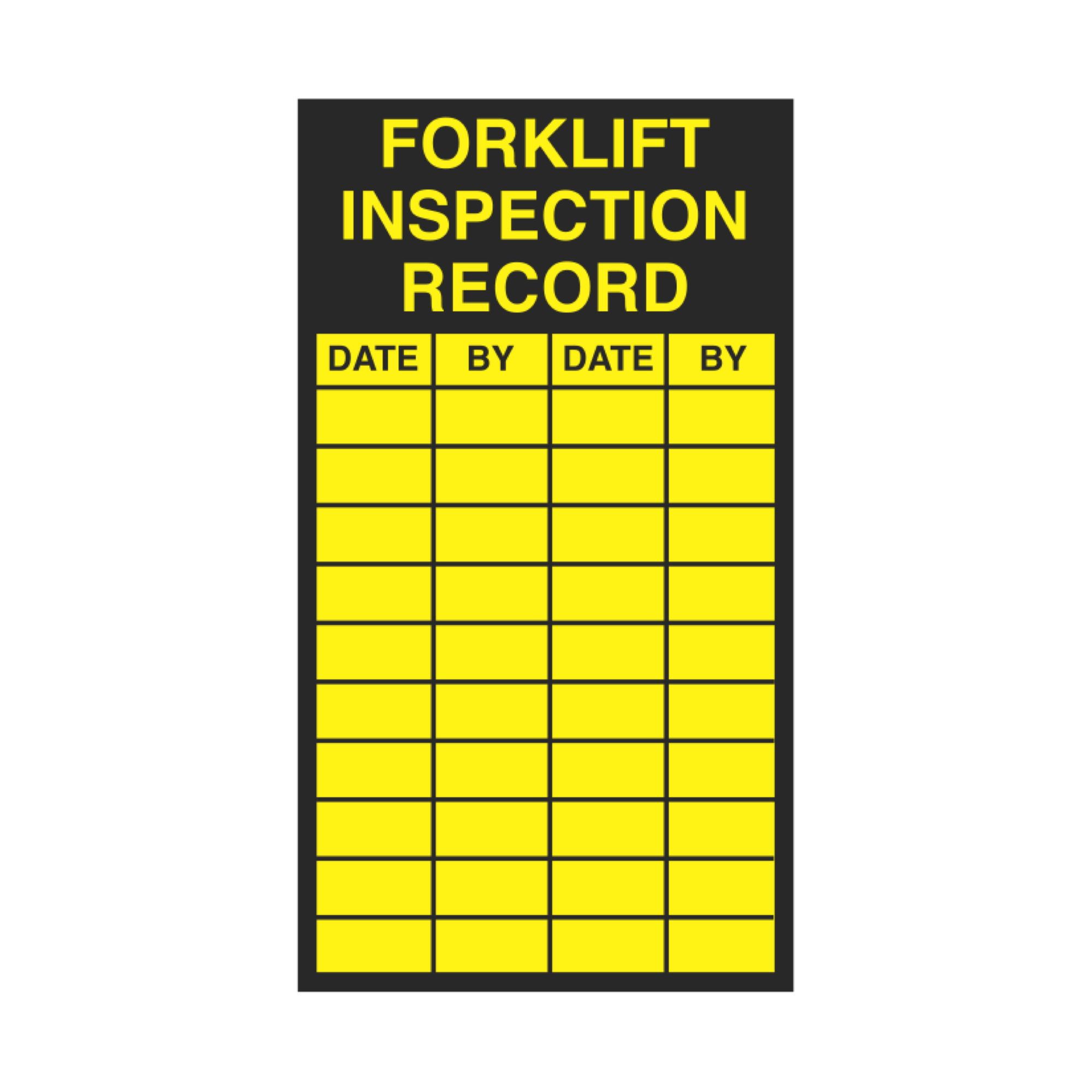 Forklift Inspection Record 2 1/2 x 4 1/2 Carlton Industries