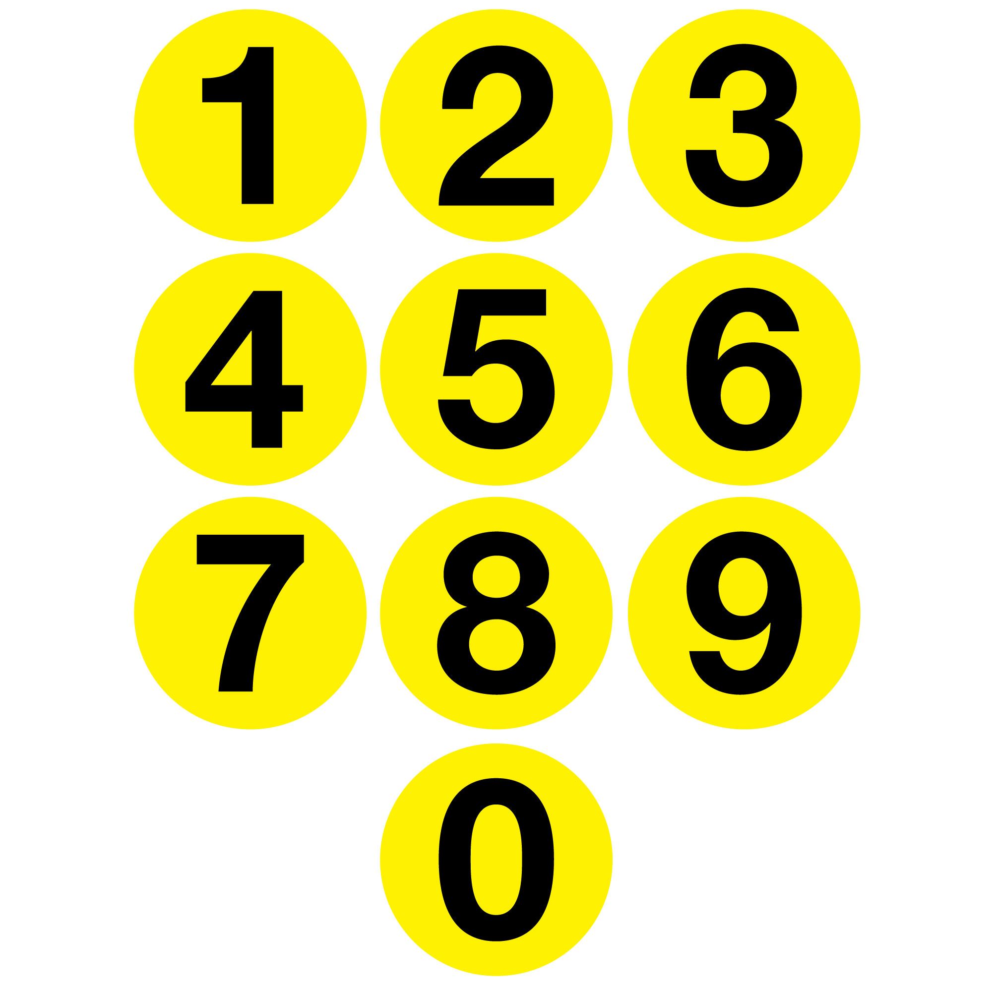 Jumbo Number Printed Labels 4" Yellow Carlton Industries