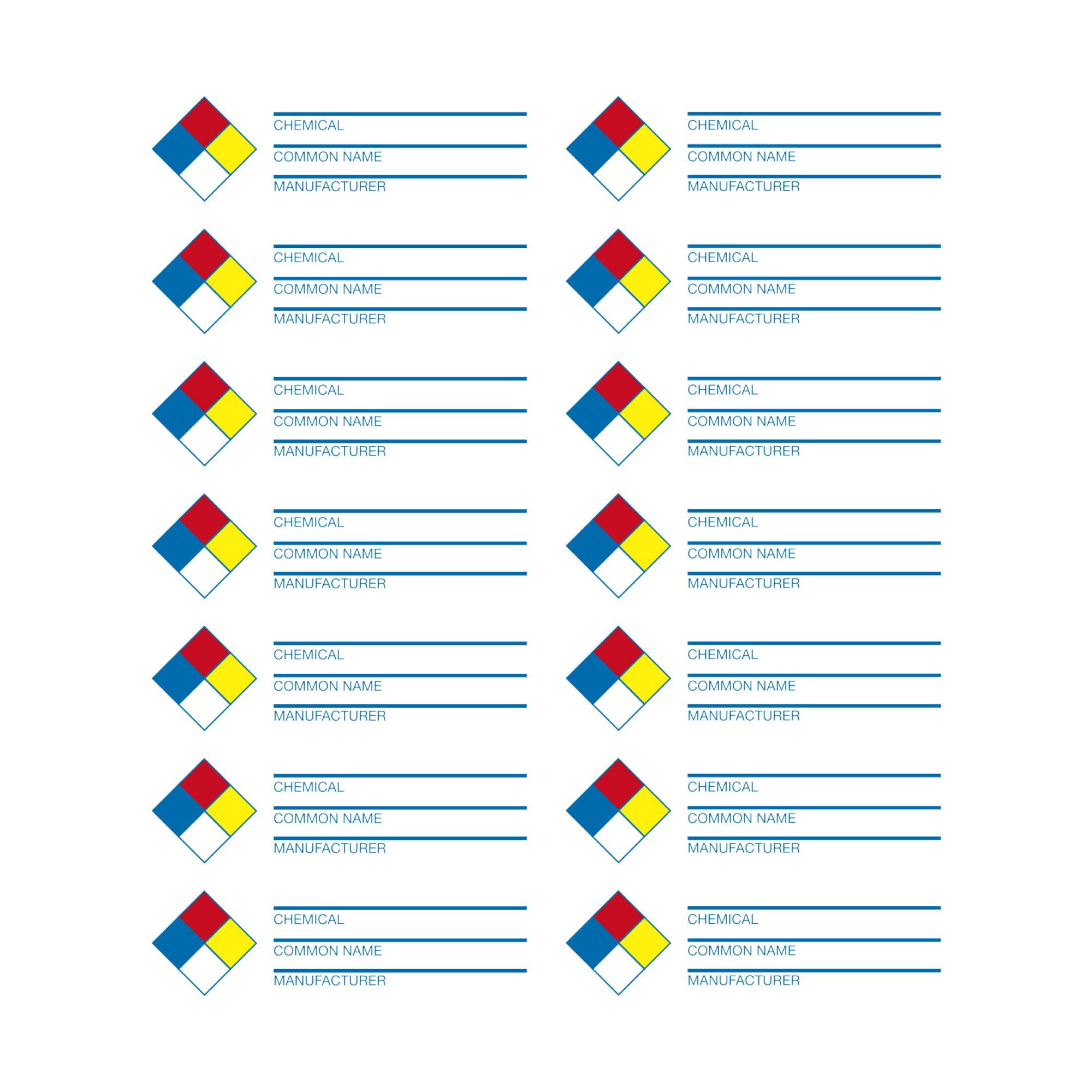 Laser Labels for Hazard Comm. NFPA Style -14 up 1.4375 x 4 | Carlton ...