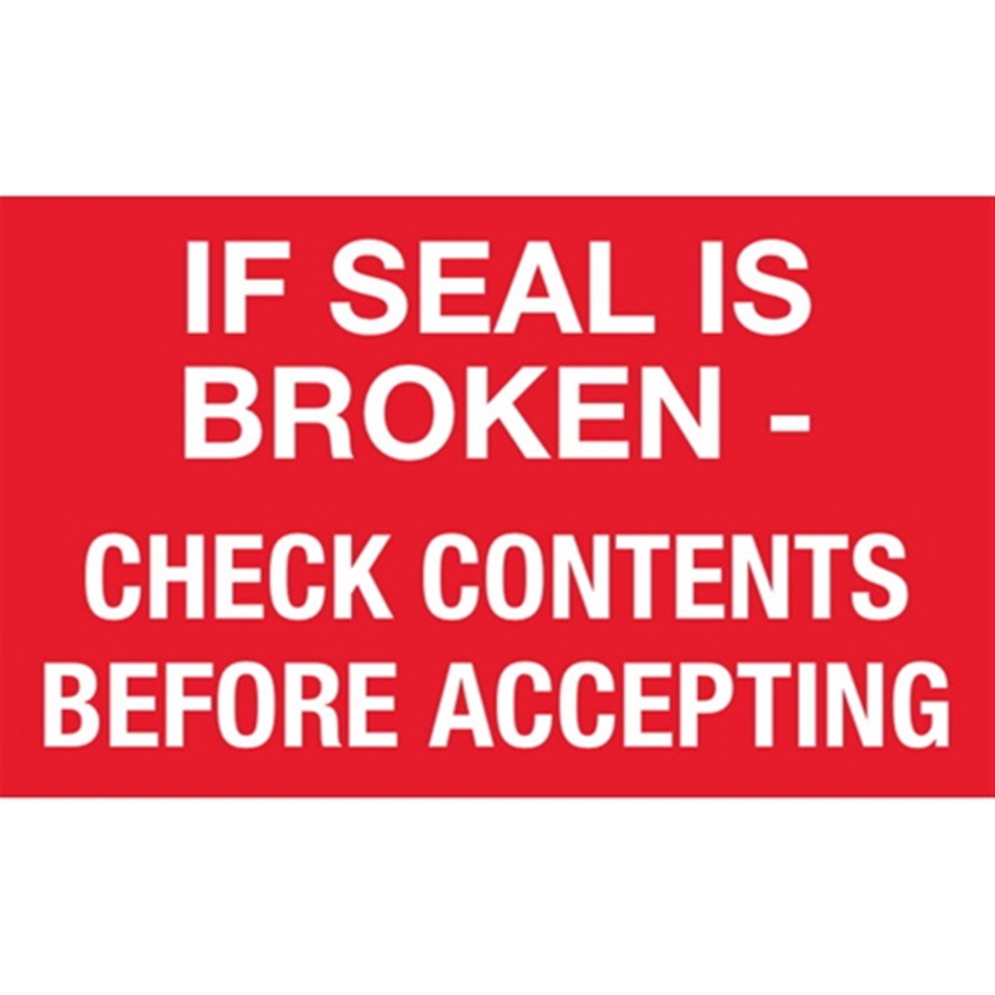 If Seal Is Broken Check Contents Before Accepting 3 x 5 Carlton