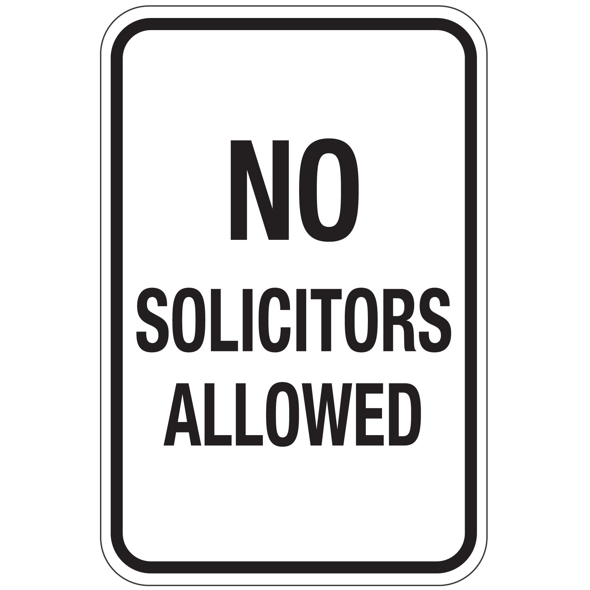 No Solicitors Allowed Sign 12x18 Carlton Industries