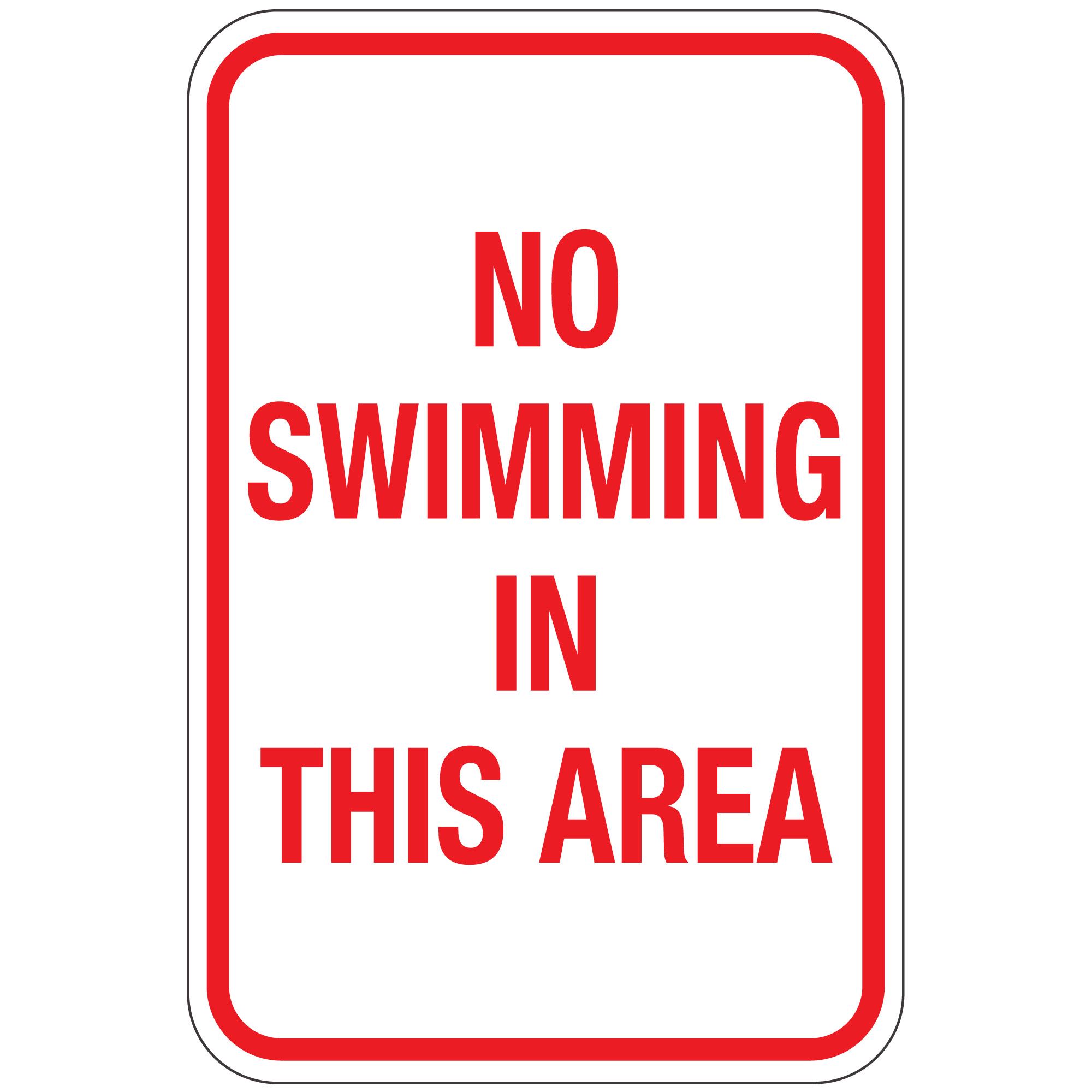 No Swimming In This Area Sign 12"x18" Carlton Industries