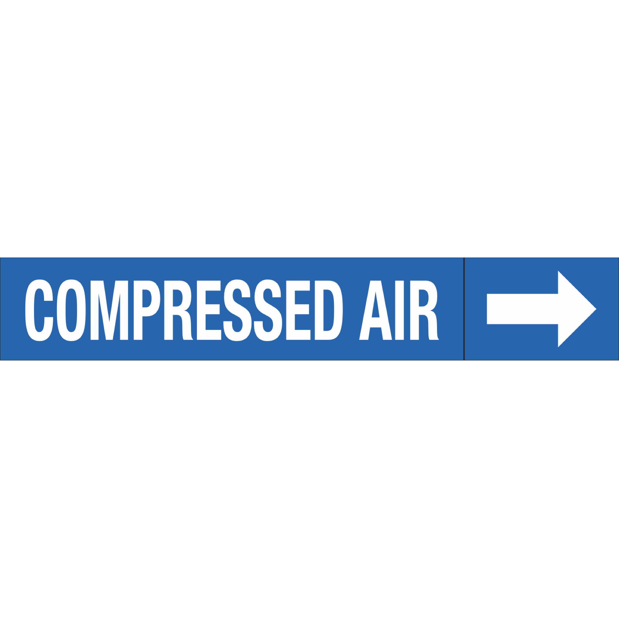 Compressed Air Point Sticker Design Roll Style Pipe Markers - Compressed Air (Blue) | Carlton Industries