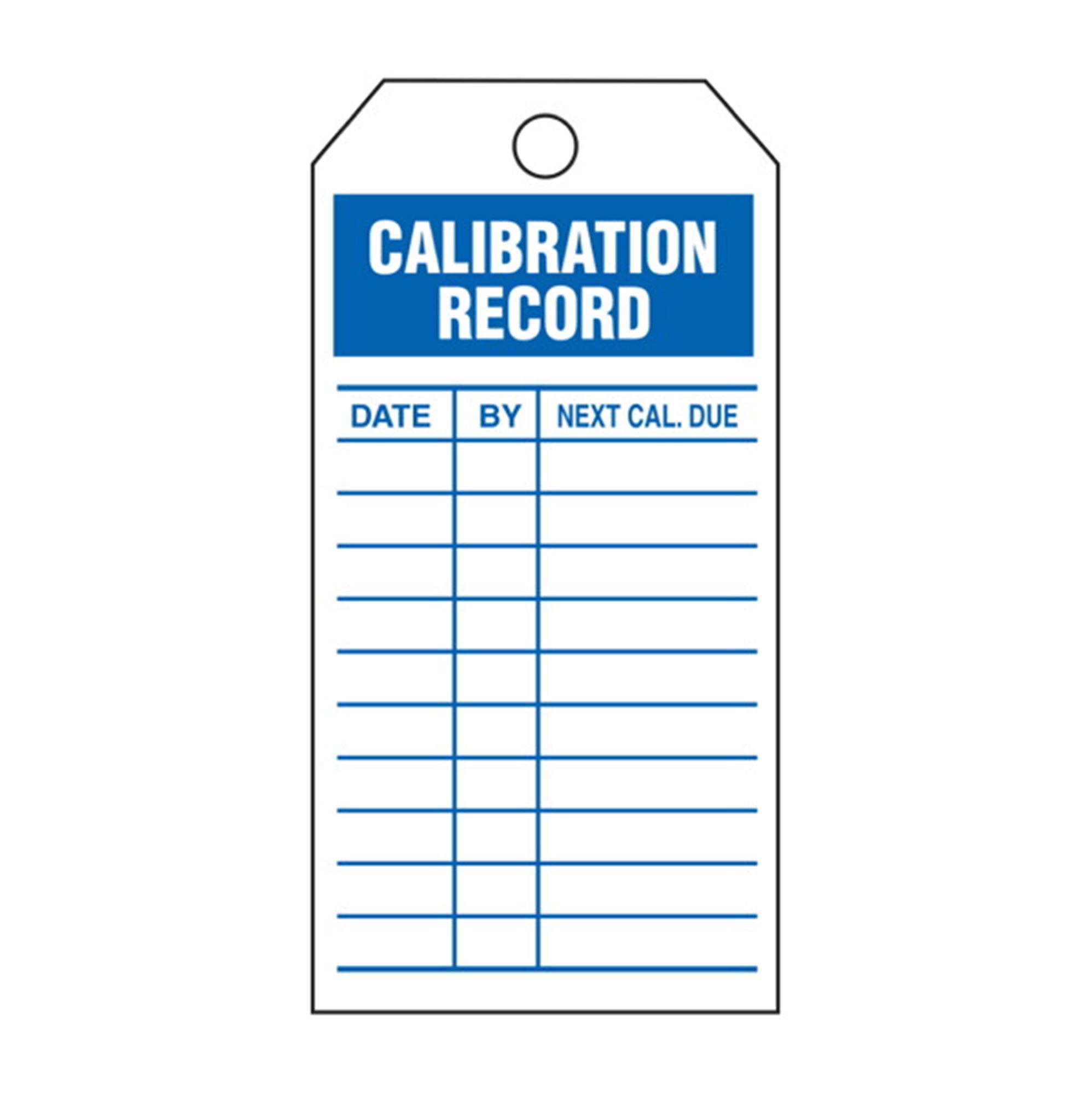SingleSided Inspection Tags Calibration Record Blue Vinyl 3.125 x
