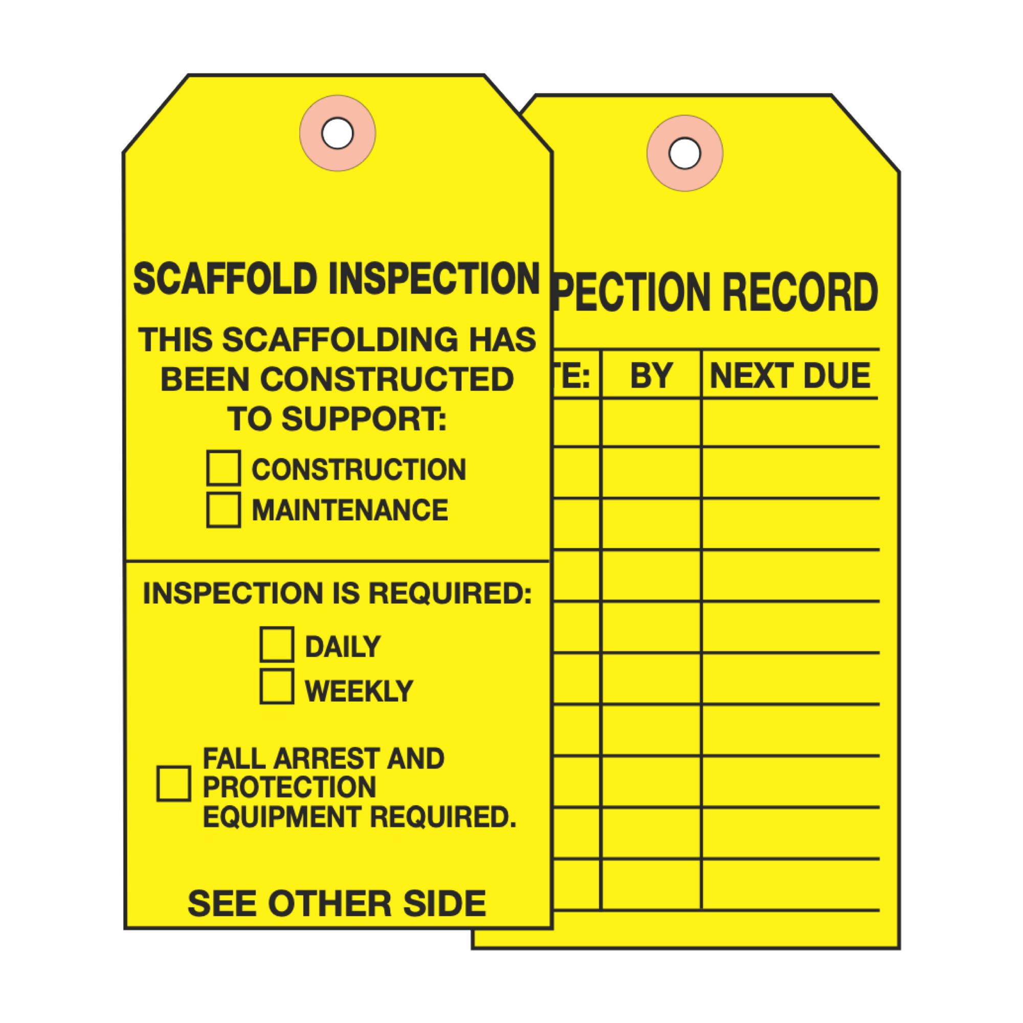 Scaffold Inspection Tags Printable Printable Templates