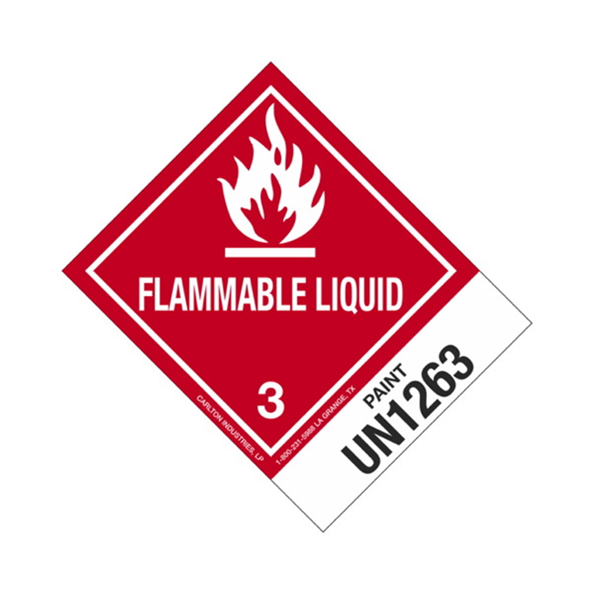 Hazmat Shipping Labels Paint UN1263 Flam. Liq. 4x5