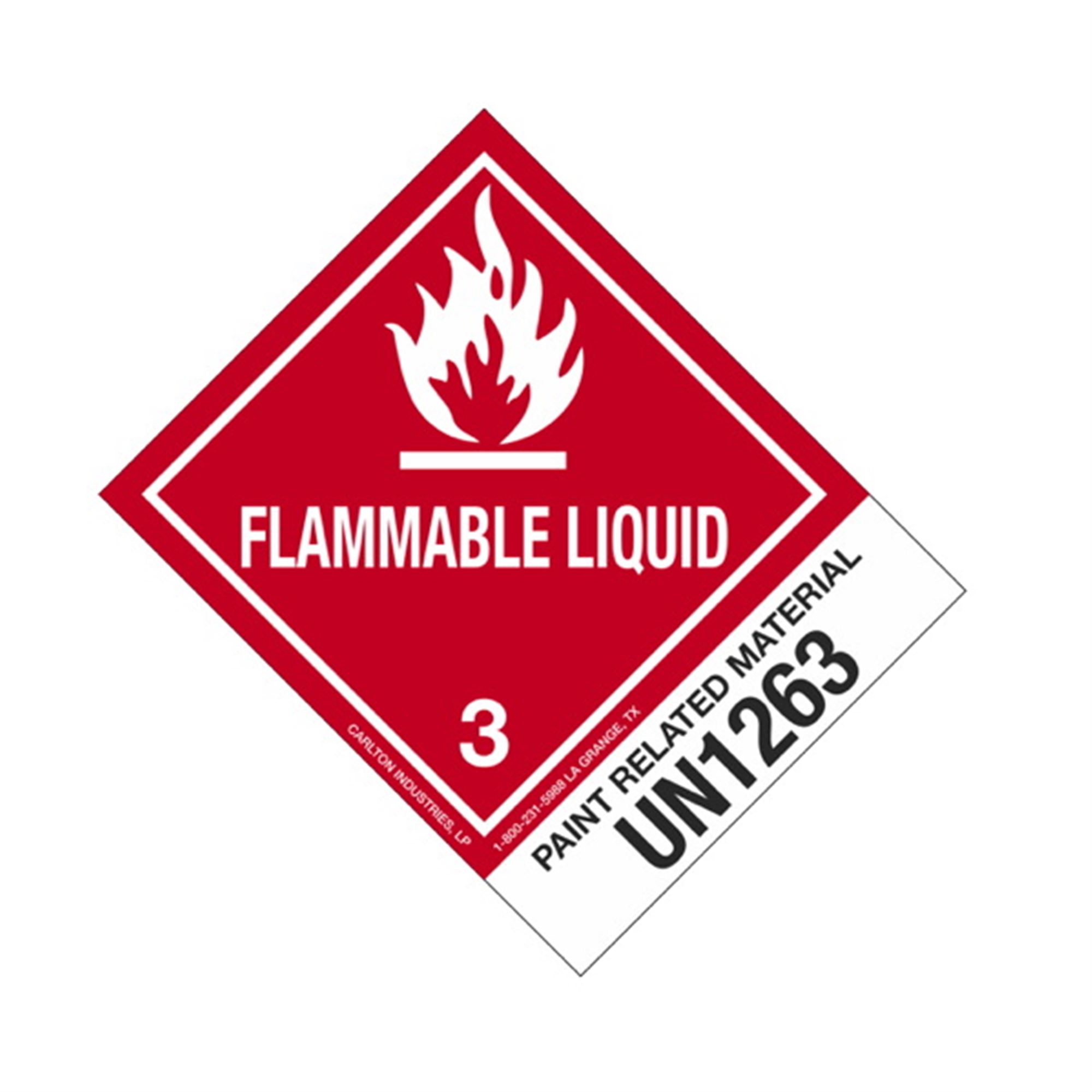 Hazmat Shipping Labels Paint Related Material UN1263 Flam. Liq. 4x5