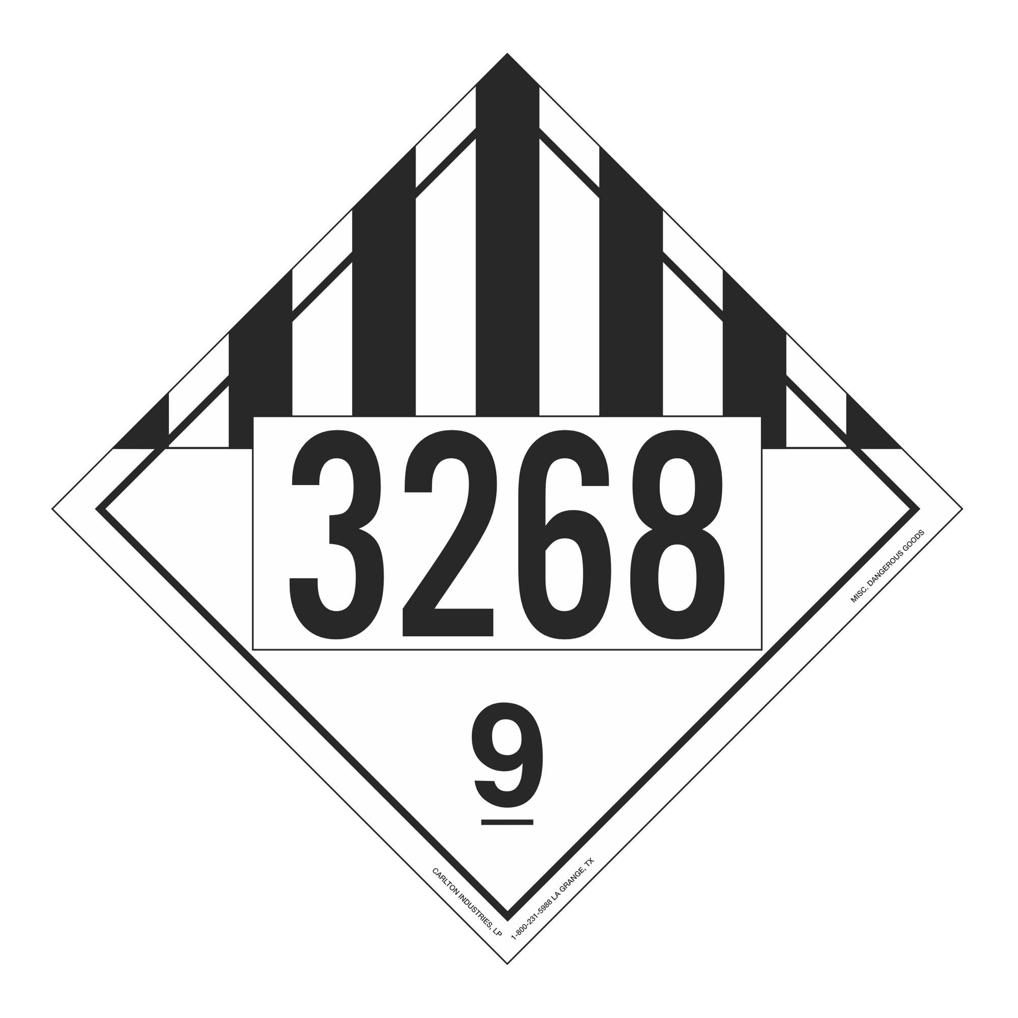 un 3268 class 9 packing group