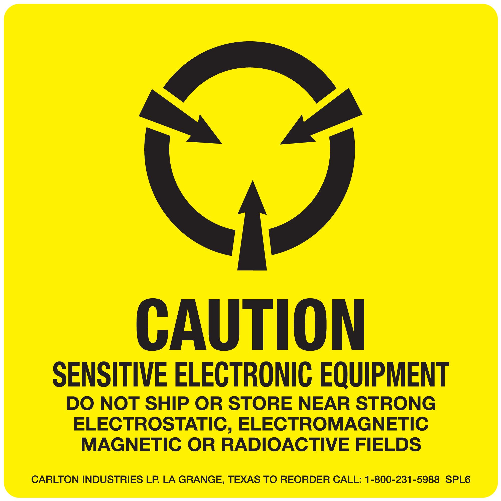 Static Awareness Sensitive Electronic Equipment 4 x 4 Carlton Industries