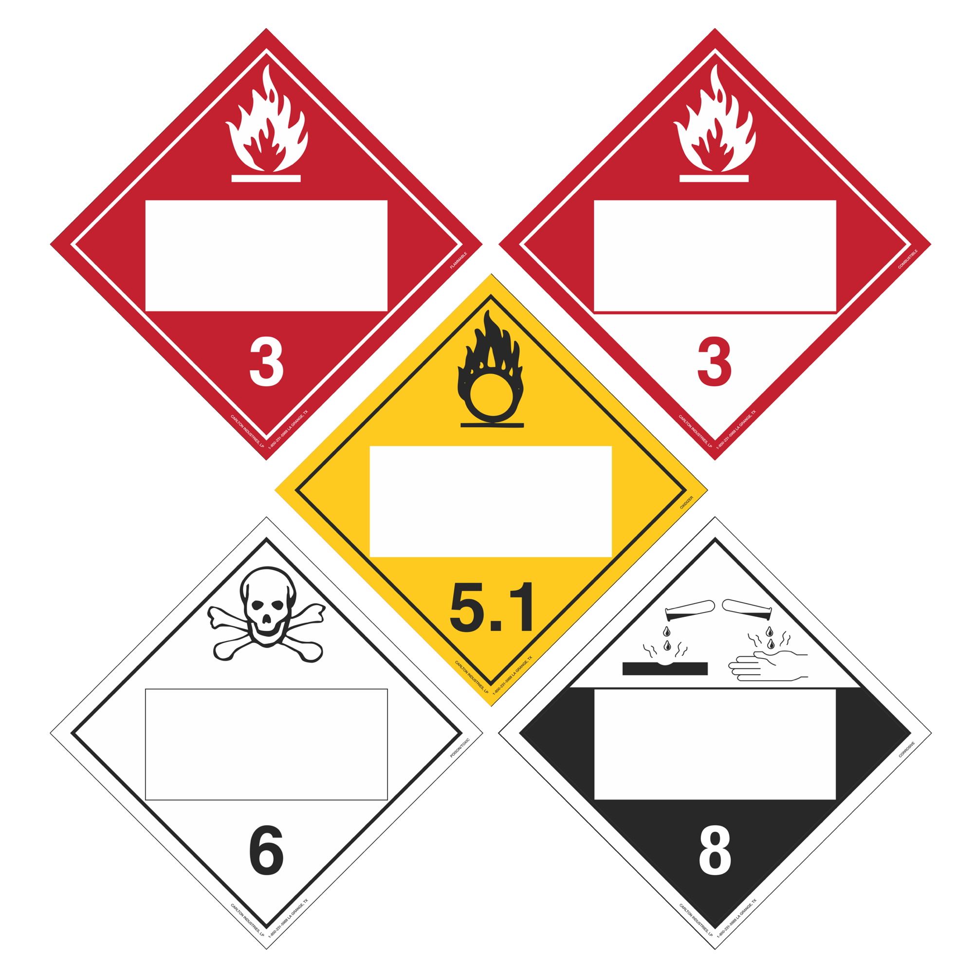DuoFlip Flammable 3, Combustible 3, Oxidizer 5.1, Poison 6