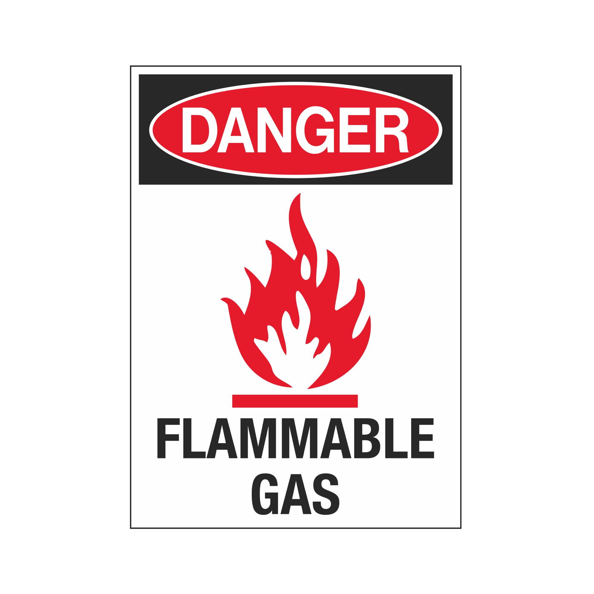 Danger Flammable Gas Symbol Sign 10 x 14 Carlton Industries