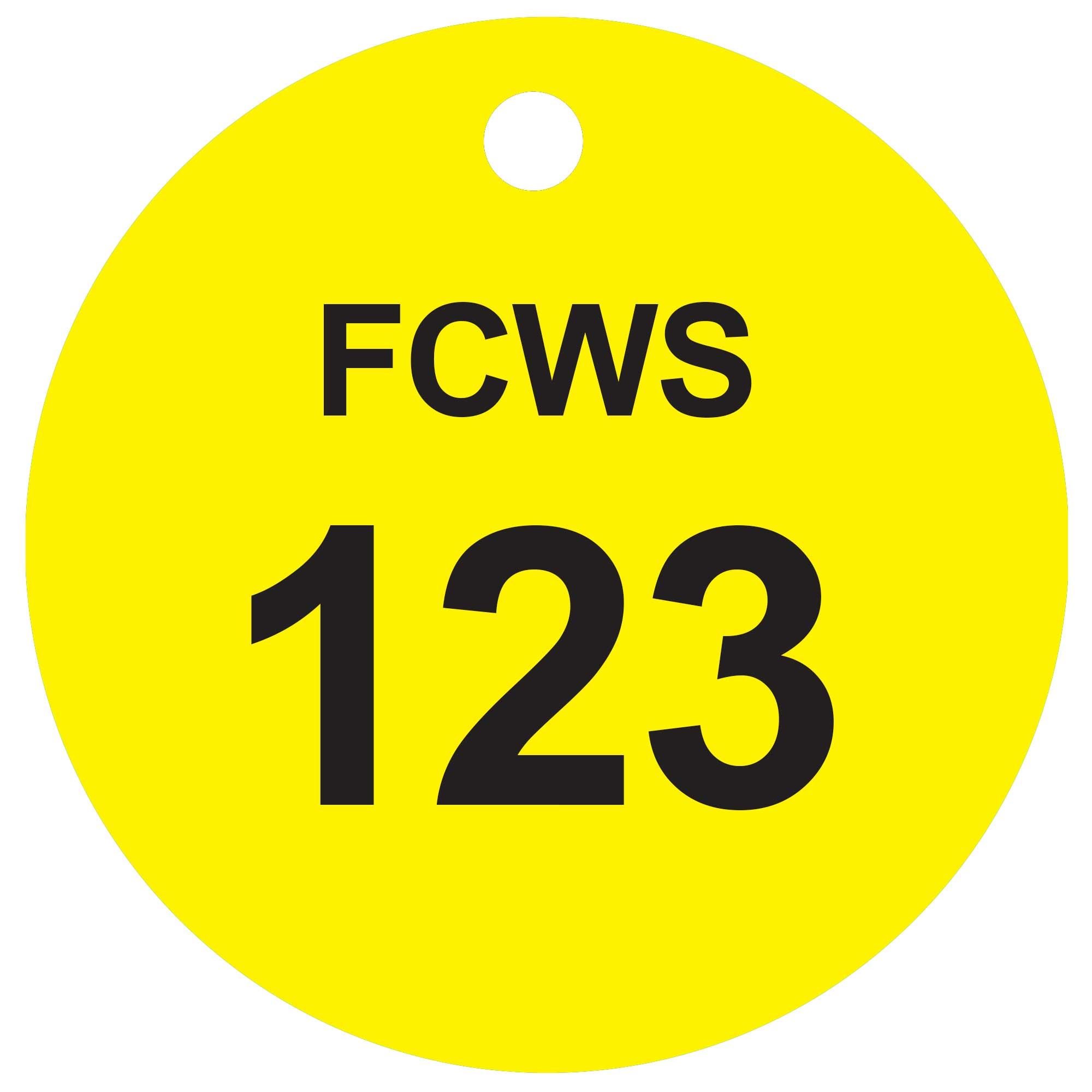 Custom Engraved Plastic Valve Tag Circle Carlton Industries