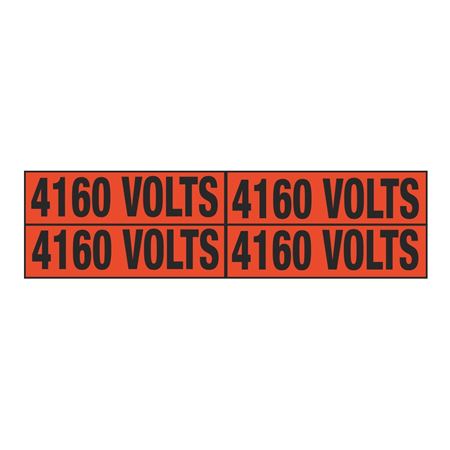 Electrical Markers - 4160 Volts - EM2 label 1.125 x 4.25