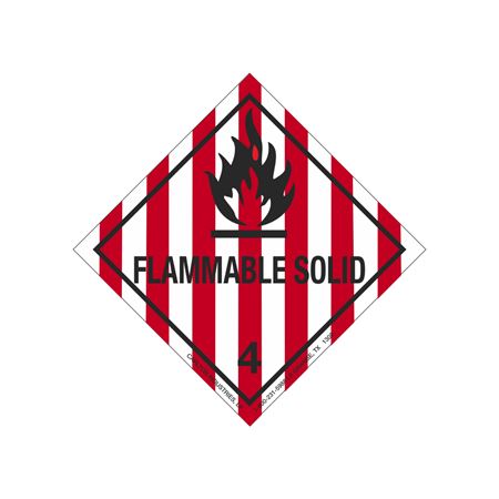 Hazardous Shipping Label - Class 4 Flammable Solid
