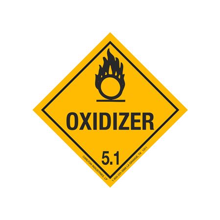 Oxidizer Shipping Label