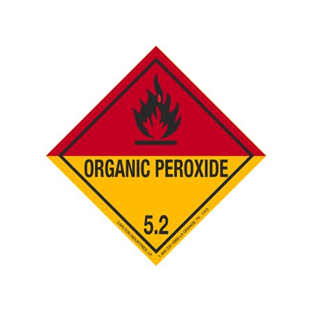 Organic Peroxide Shipping Label