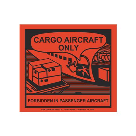 Cargo Aircraft Only label - 4 1/2 x 5