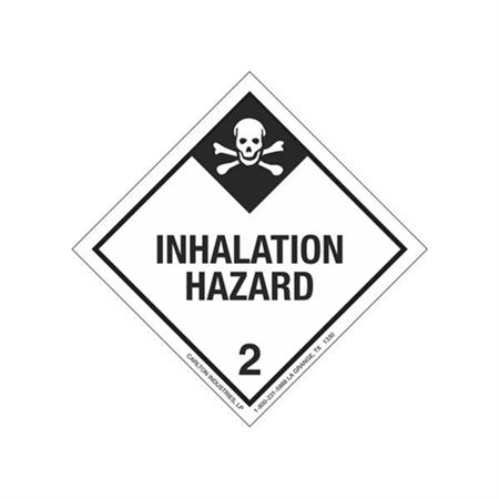 Inhalation Hazard Shipping Label - Class 2 4 x 4