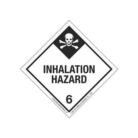 Inhalation Hazard Shipping Label - Class 6 4 x 4